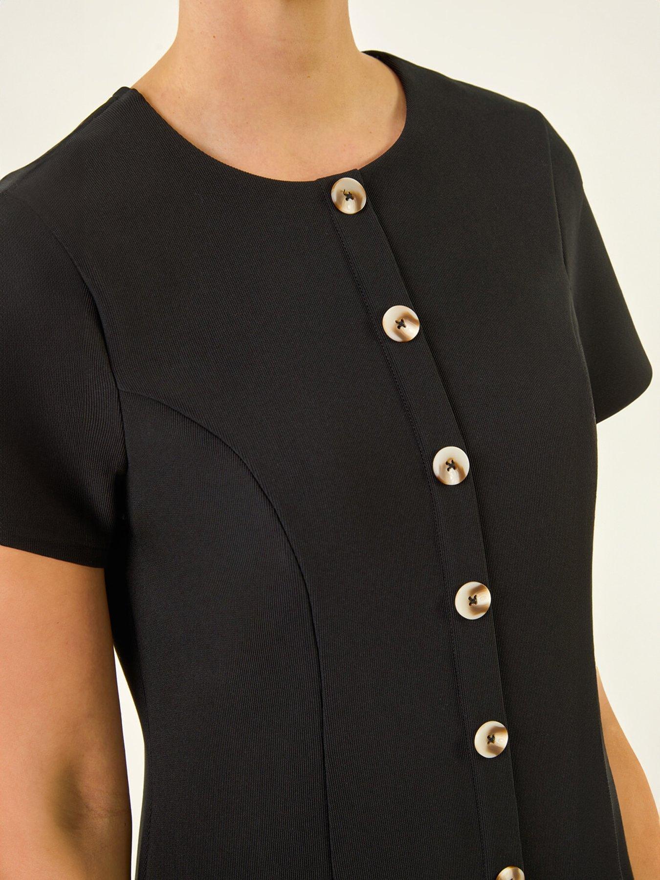 Image 5 of 5 of Roman Dusk Ribbed Texture Buttoned Dress