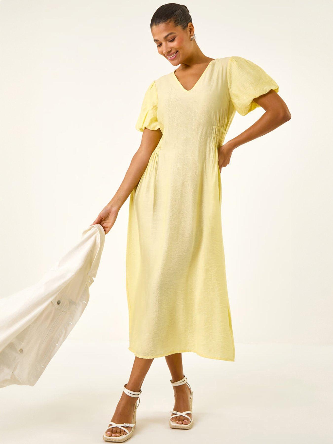 Image 1 of 5 of Roman Balloon Sleeve Midi Dress