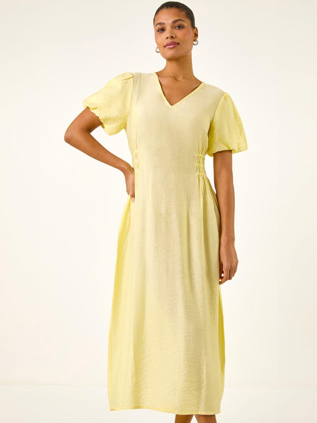 Image 3 of 5 of Roman Balloon Sleeve Midi Dress