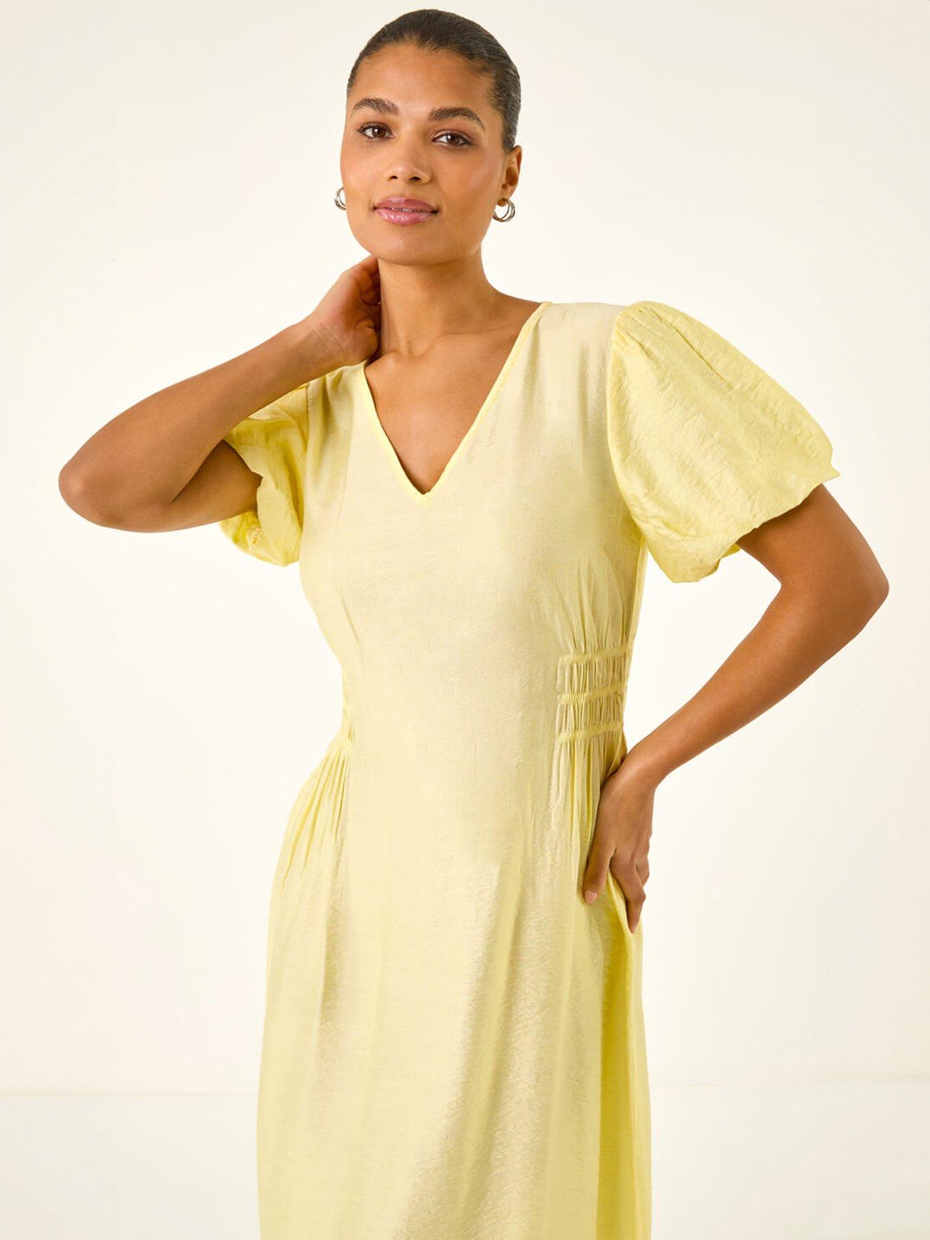 Image 4 of 5 of Roman Balloon Sleeve Midi Dress