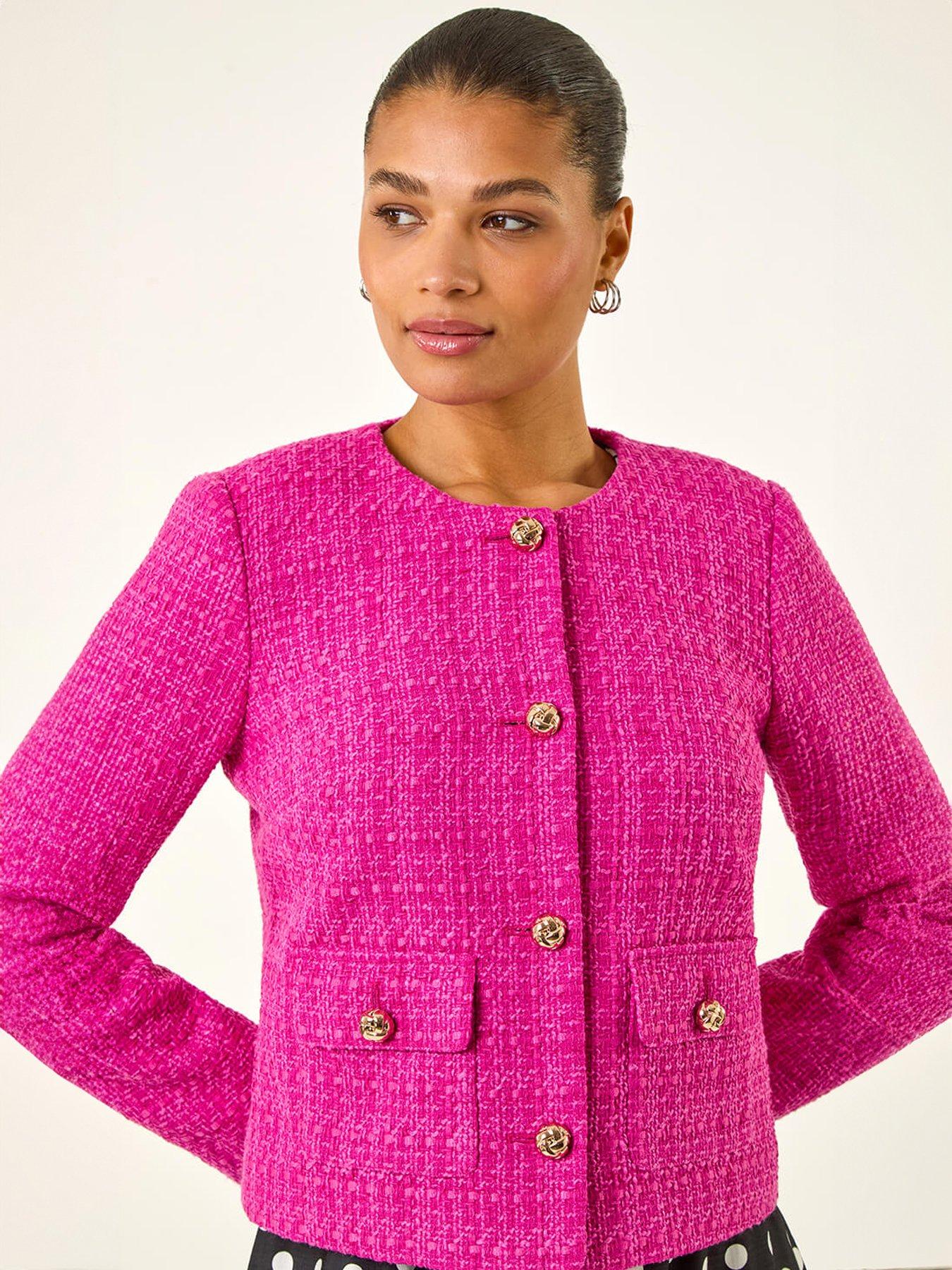 roman-collarless-buttoned-boucle-jacketoutfit
