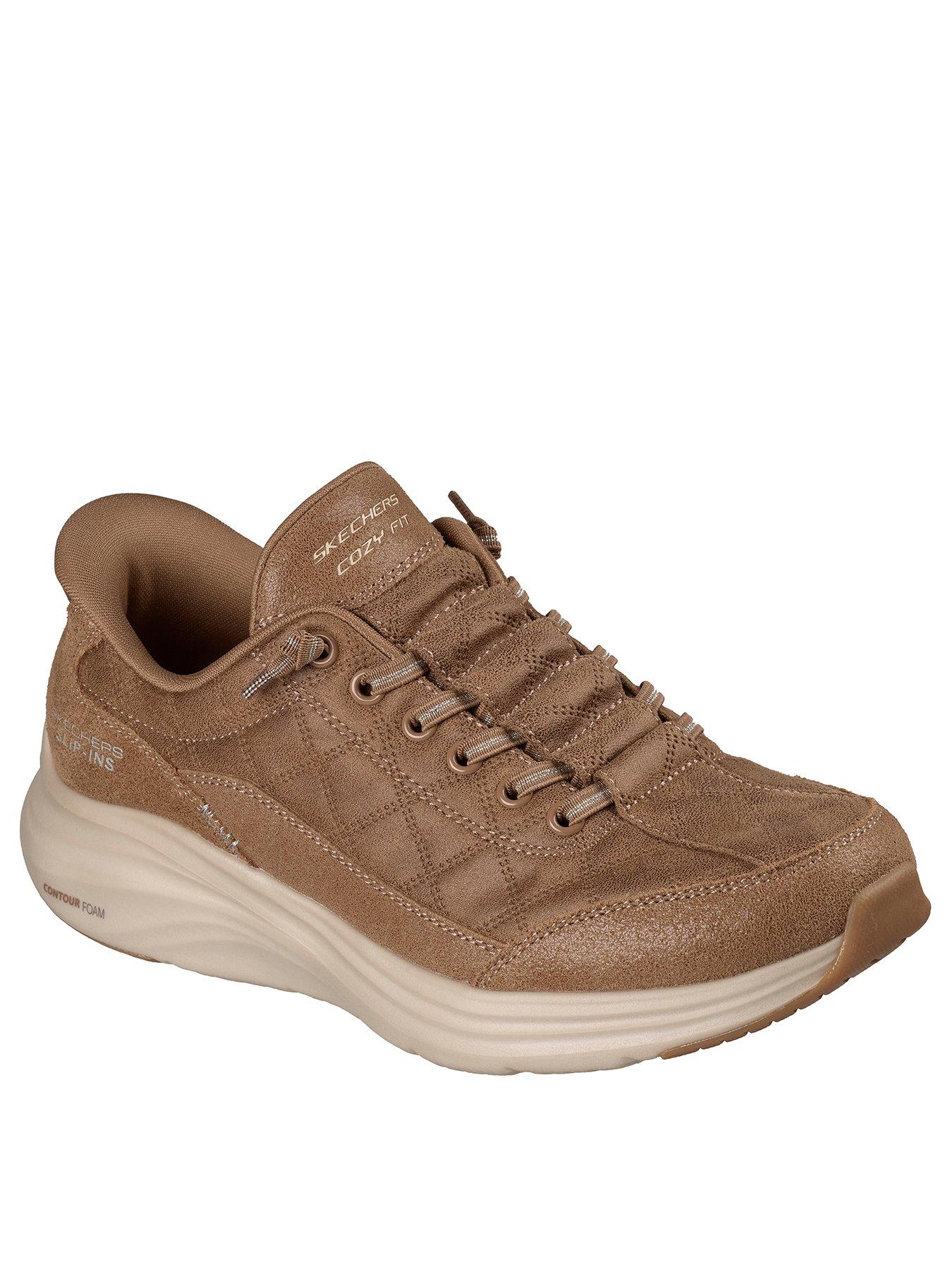 Image 2 of 6 of Skechers Contour Foam Natural Ease Sparkle Suede Cozy Fit Bungee Slip-in - Chestnut