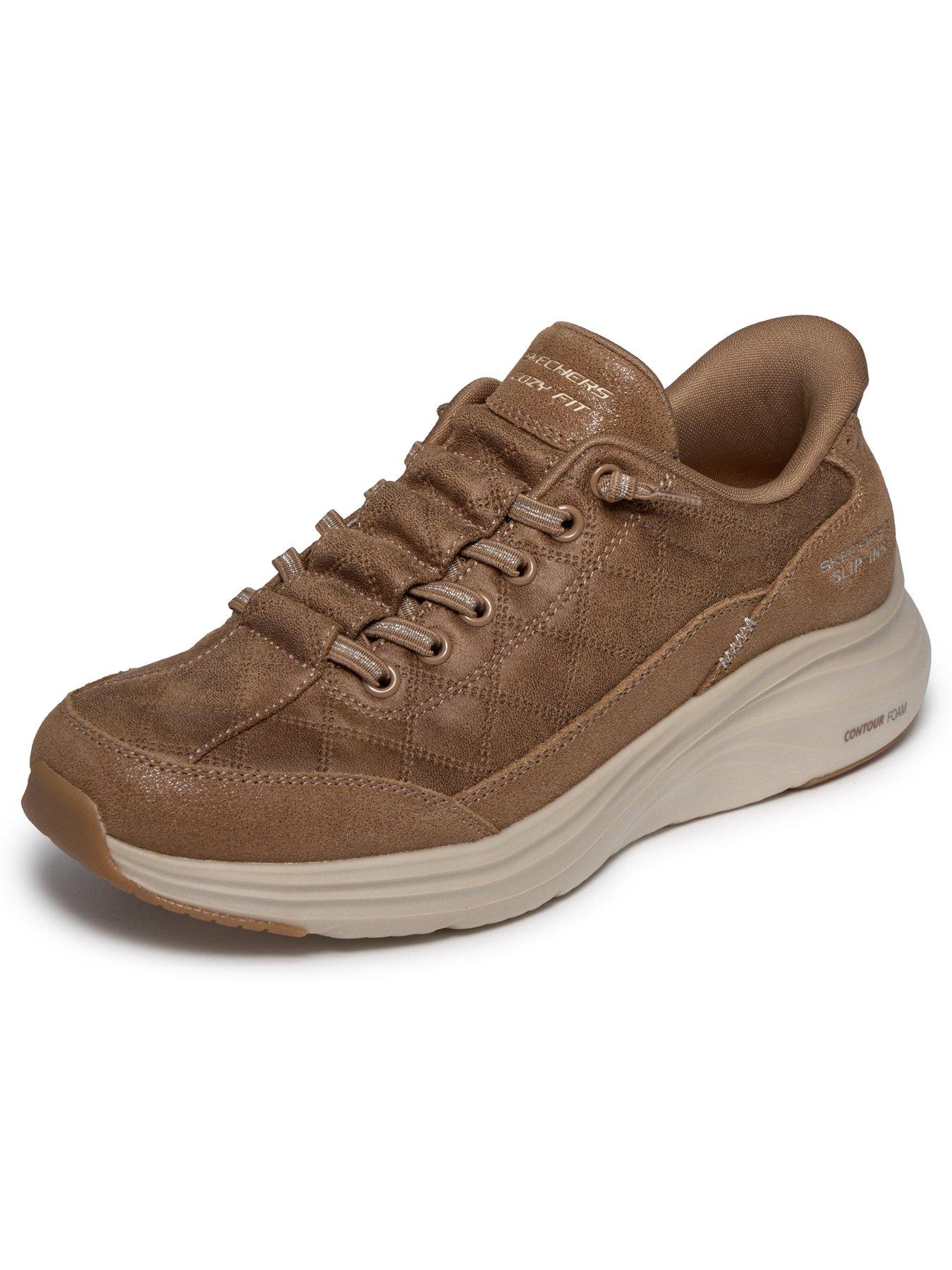 Image 5 of 6 of Skechers Contour Foam Natural Ease Sparkle Suede Cozy Fit Bungee Slip-in - Chestnut