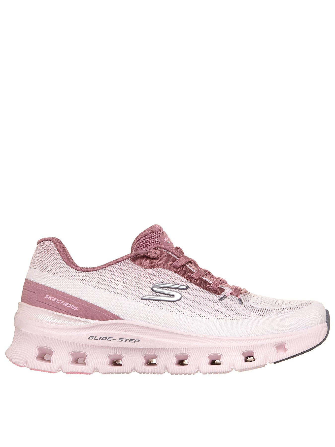Skechers Glide-step Pro Soft Mirage Engineered Jacquard Mesh Knotted Bungee - Pink