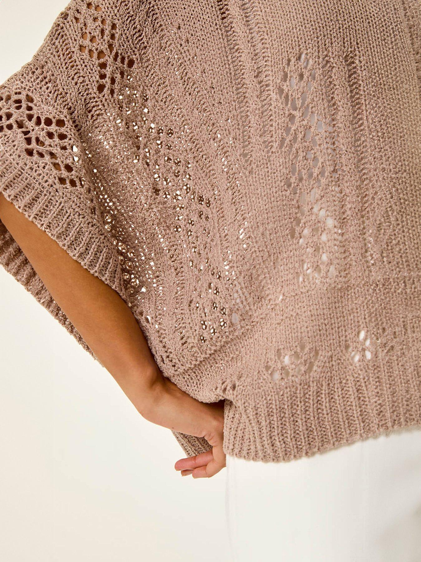 Image 5 of 5 of Roman Stitch Light Knit Poncho