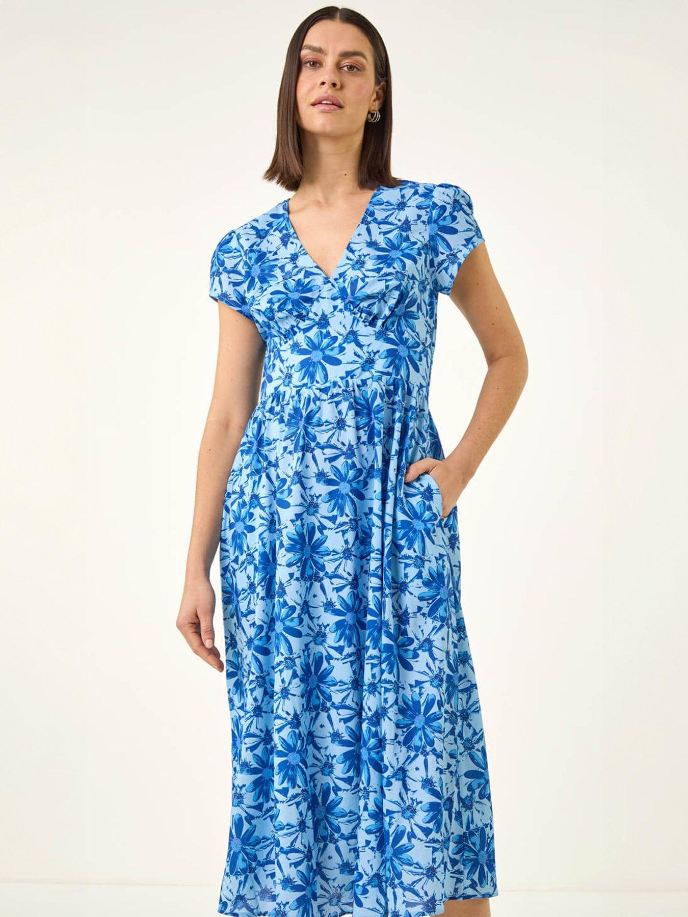 roman-floral-print-midi-tea-dressfront