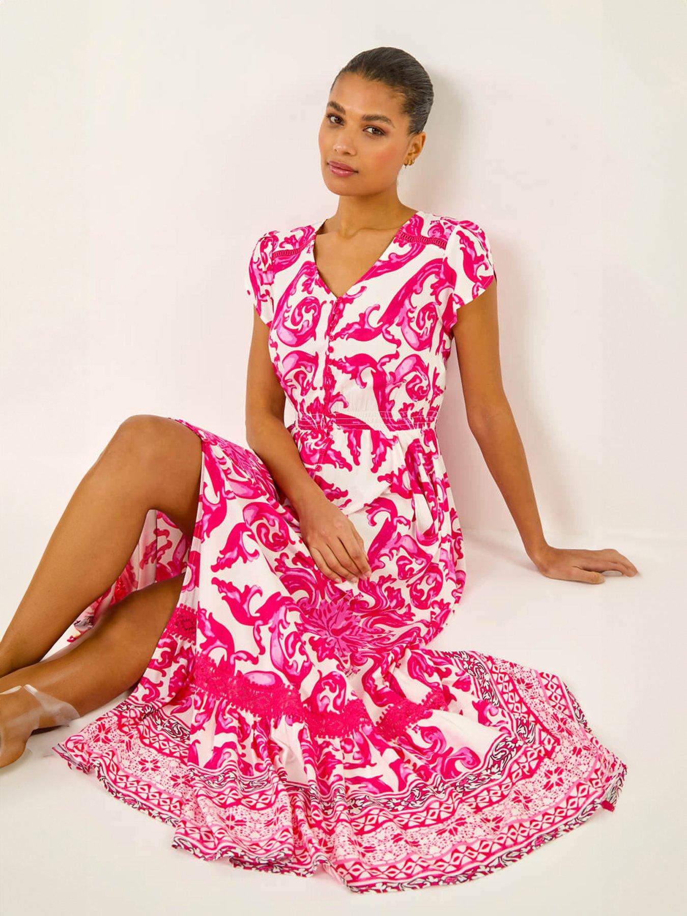 roman-border-print-button-midi-dressoutfit