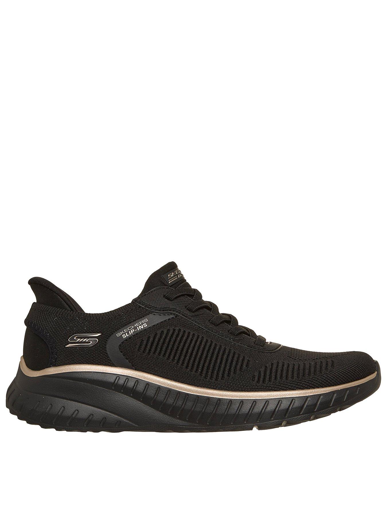 Skechers Bobs Squad Chaos Current Muse Slip-ins Engineered Knit Bungee - Black