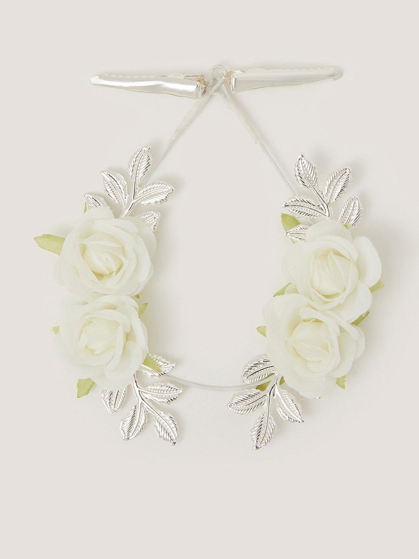 Monsoon Girls Bridesmaid Bun Garland - Light Cream