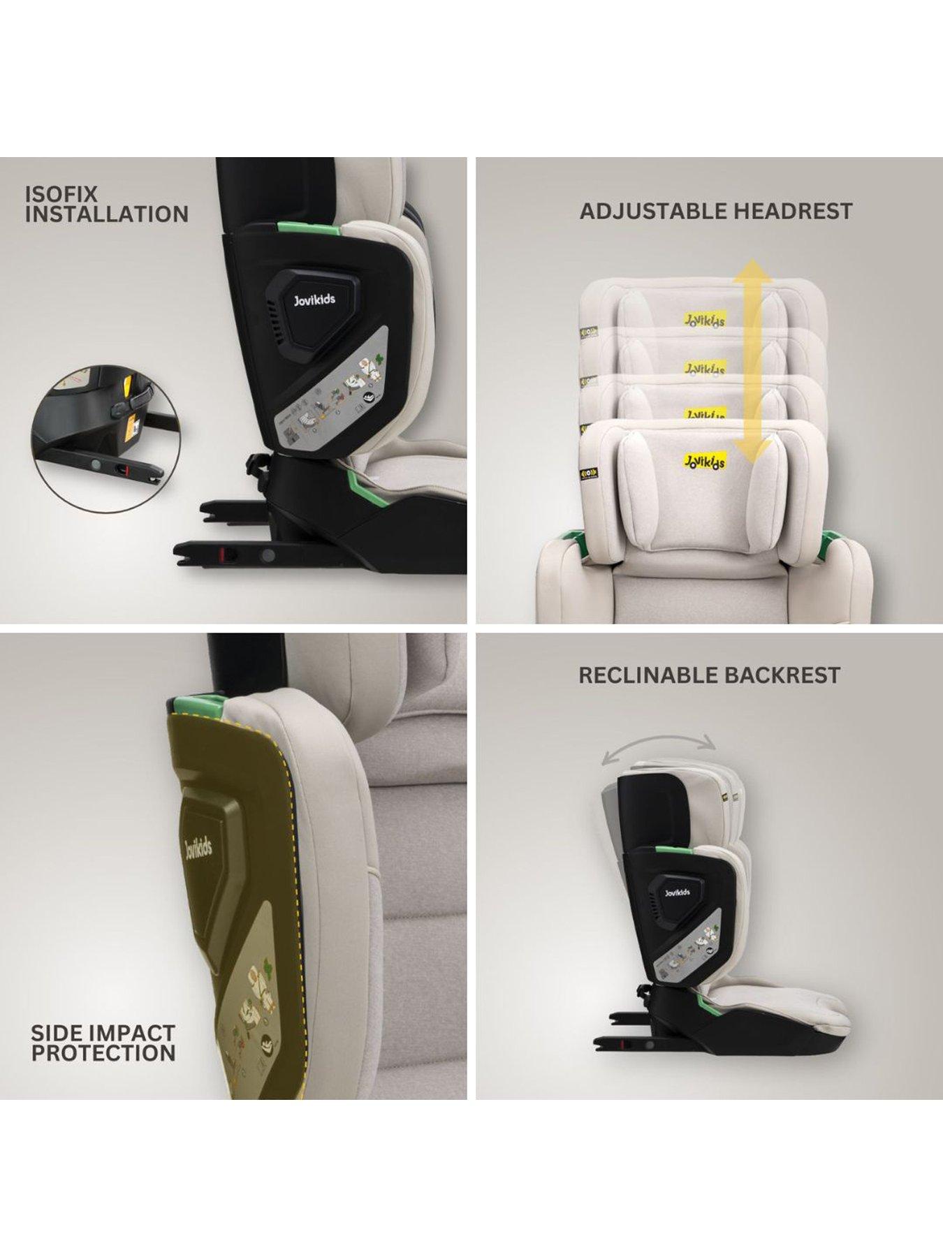 Image 3 of 8 of Jovikids Rober + Compact Folding Booster Car Seat - Milkstone