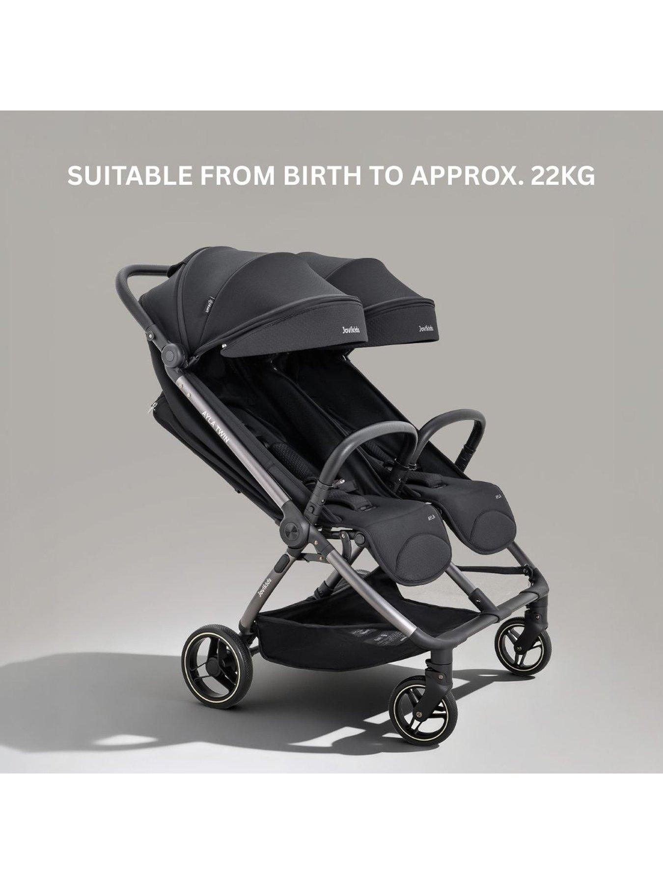 jovikids-ayla-twin-stroller-urban-blackstillFront