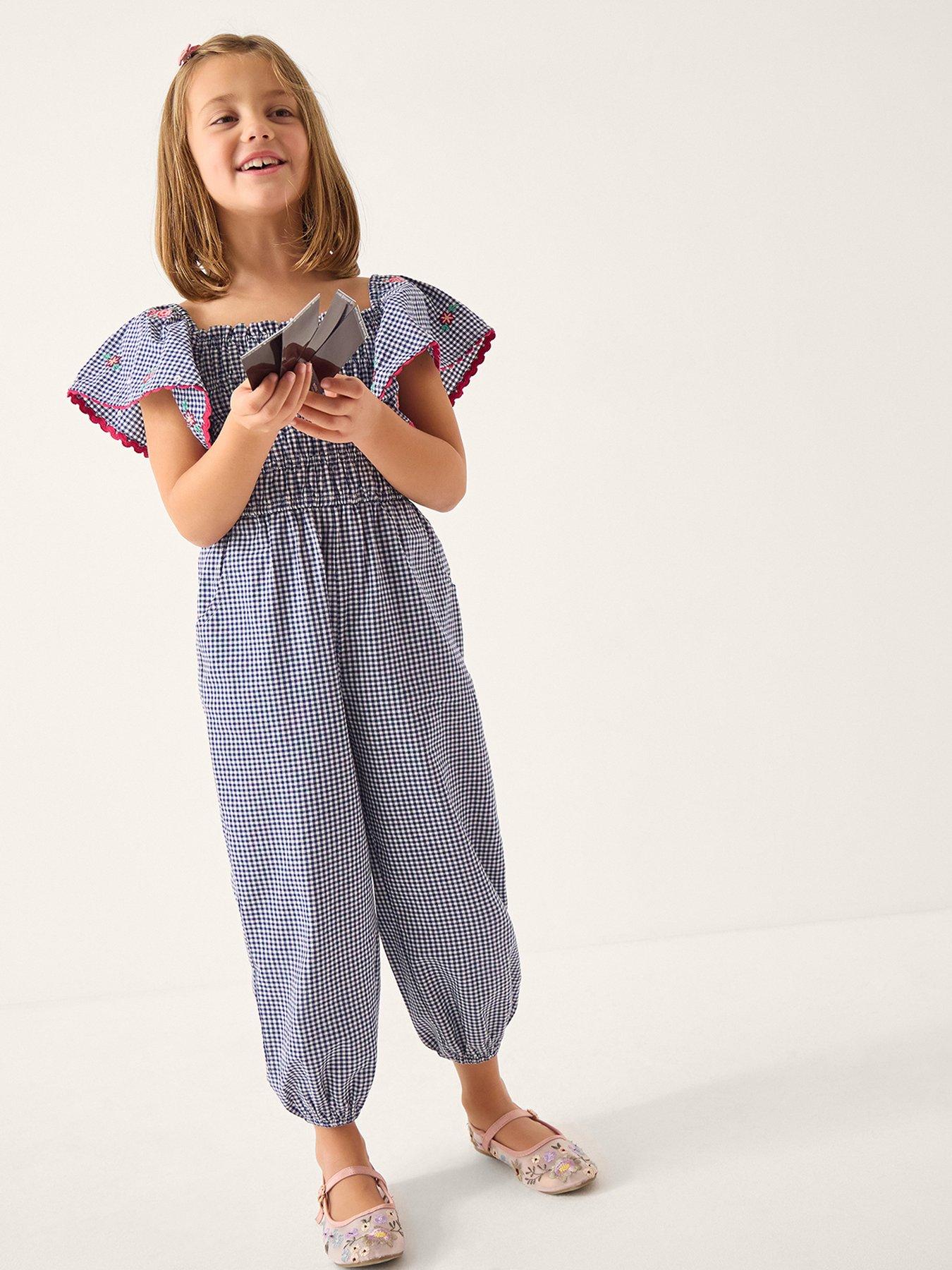monsoon-girls-gingham-shirred-jumpsuit-navyfront