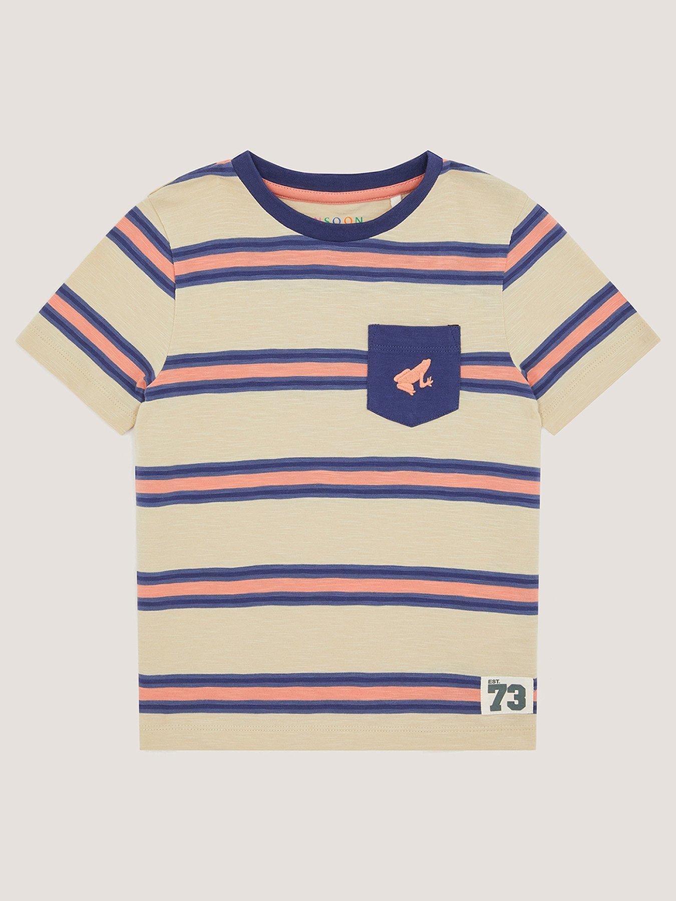 Image 2 of 4 of Monsoon Boys Short Sleeve Stripe T-Shirt - Multi