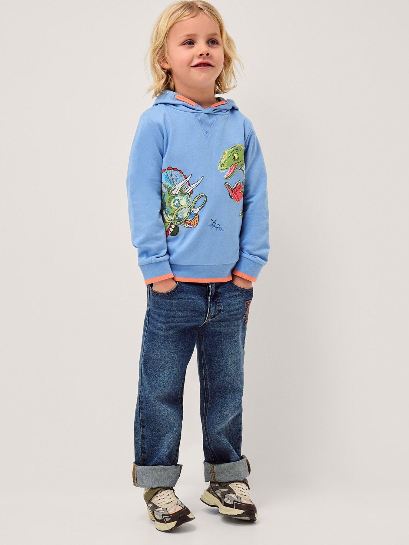 Monsoon Boys Reading Dino Hoodie - Blue