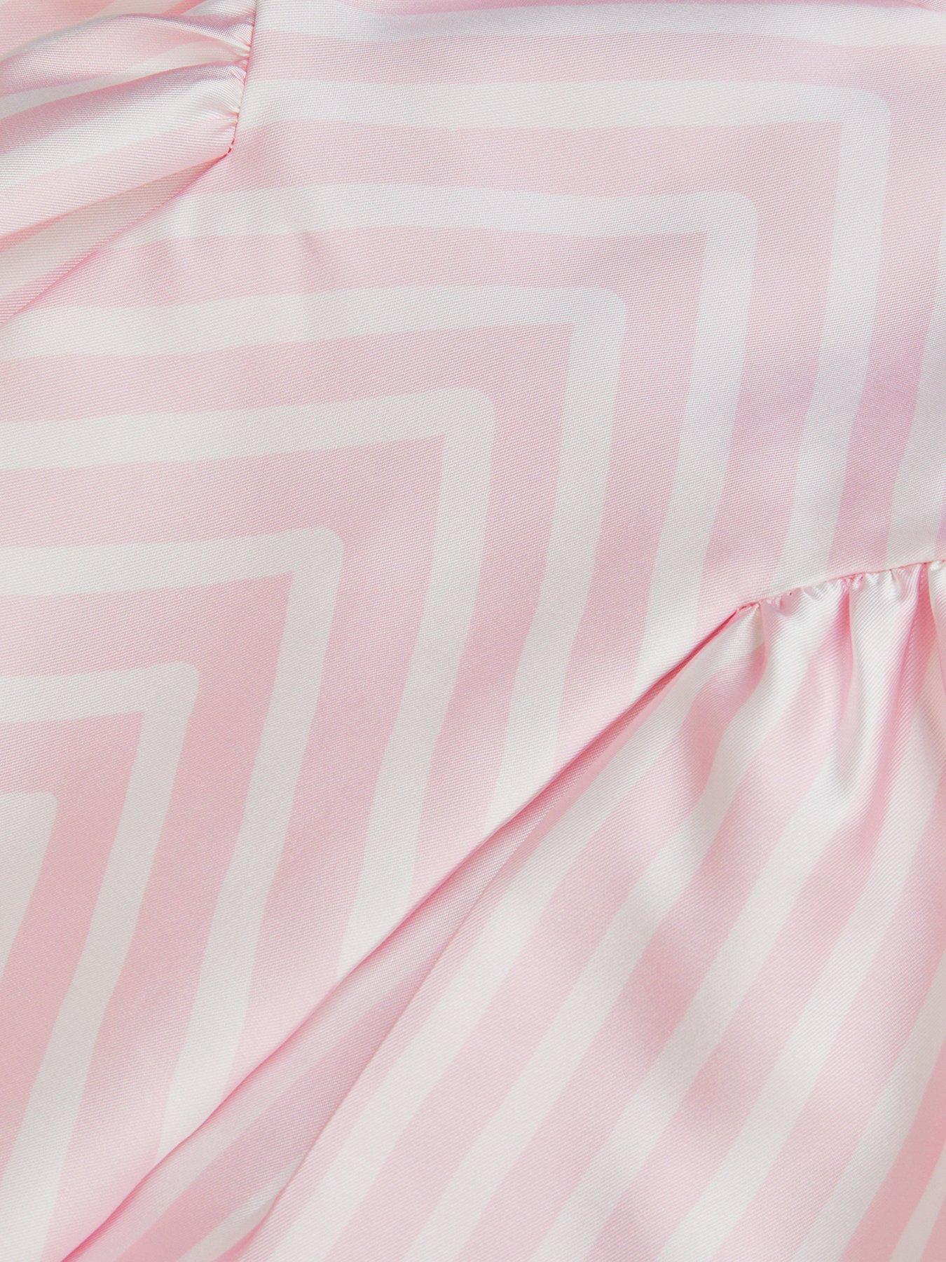 Image 4 of 4 of Monsoon Girls Marney Stripe Duchess Dress - Pink