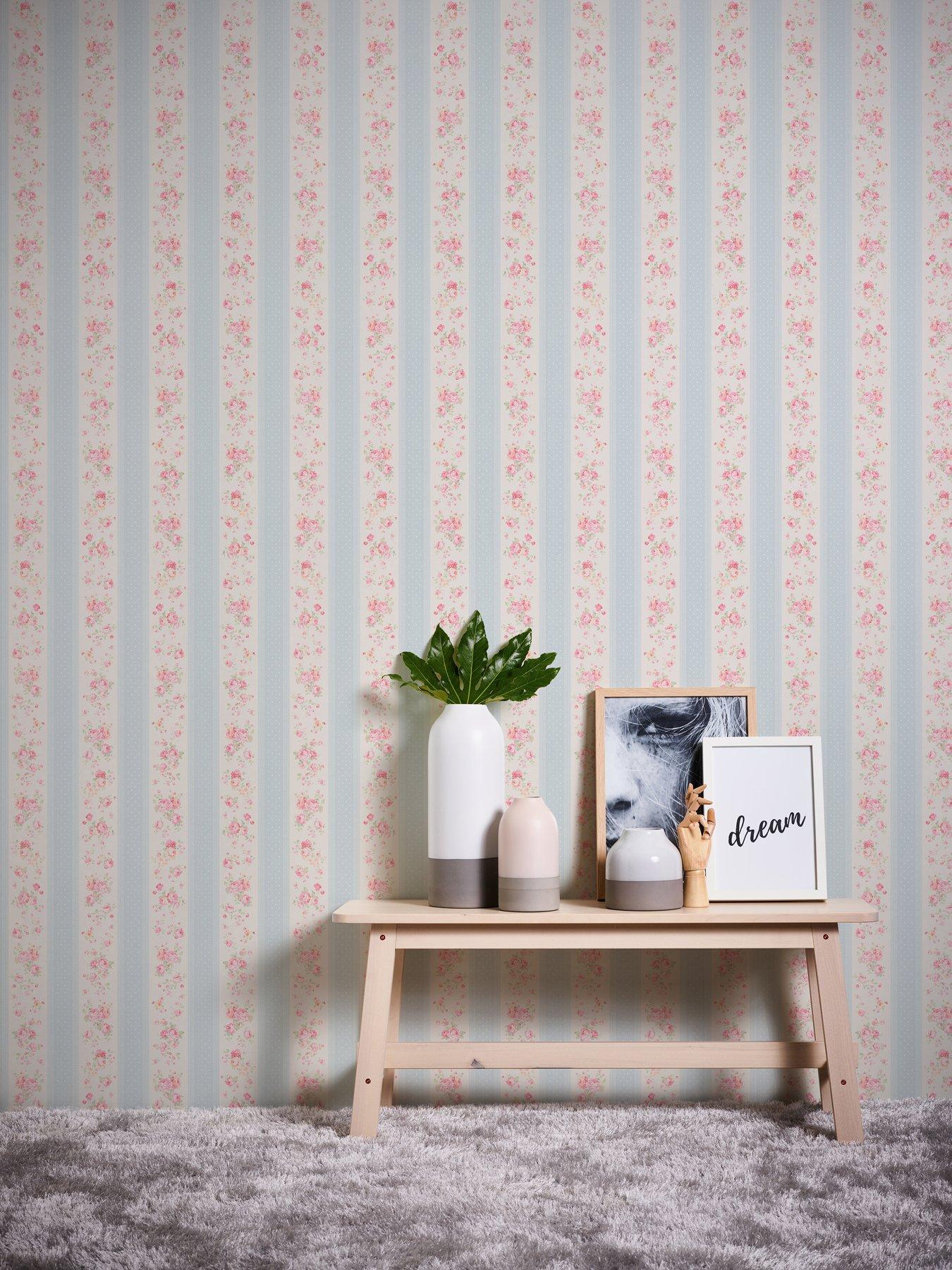 as-creation-floral-stripe-blue-non-woven-wallpaperfront