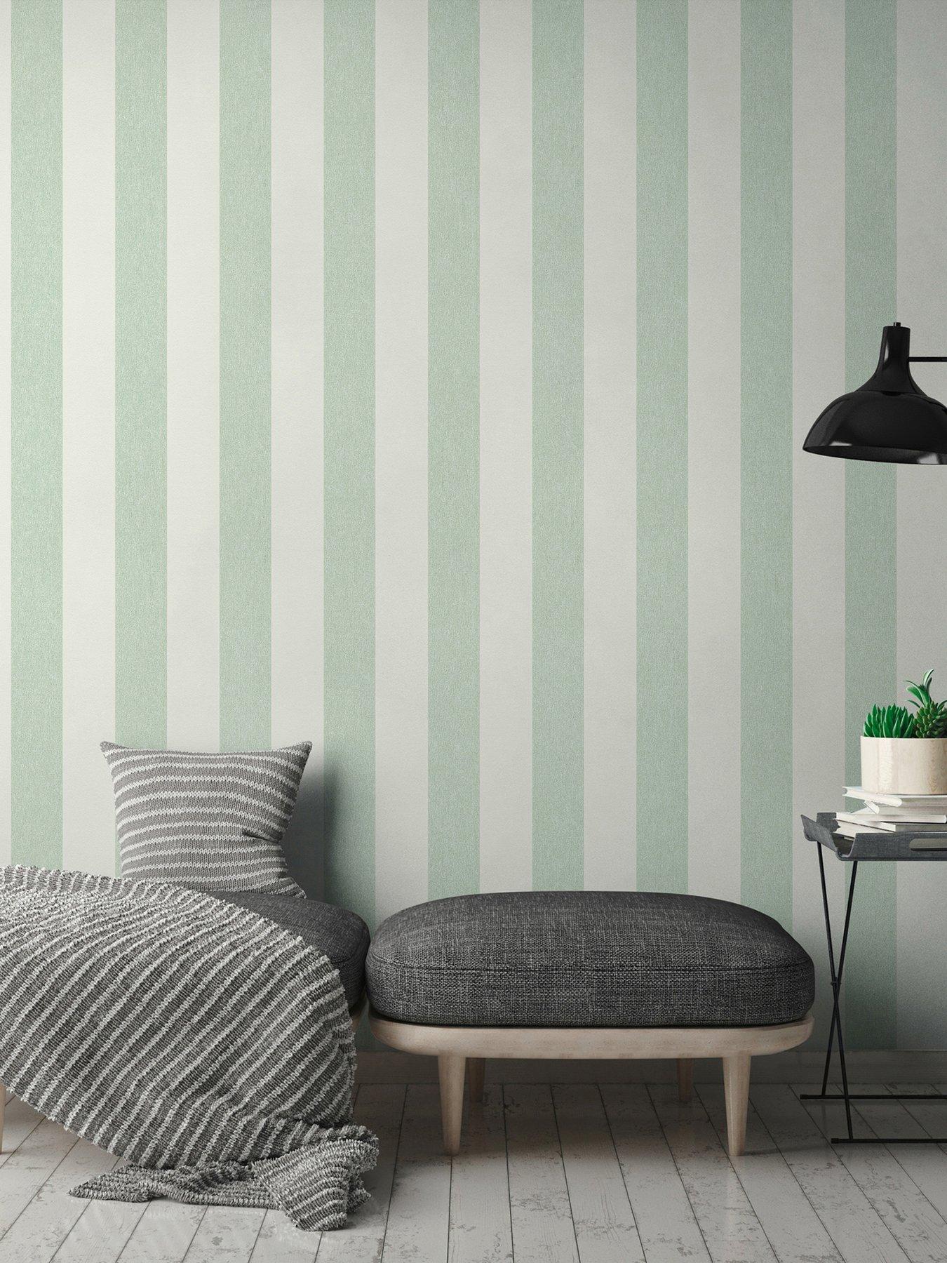 as-creation-green-stripe-non-woven-wallpaperfront