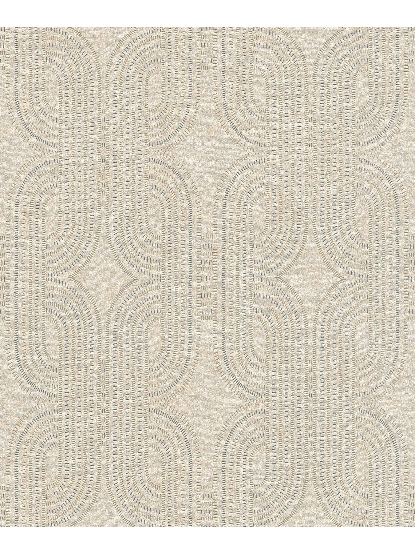 Image 3 of 7 of AS Creation Modern Links Beige Non Woven Wallpaper