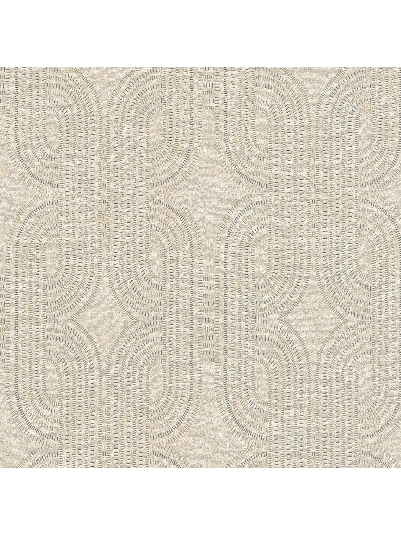 Image 6 of 7 of AS Creation Modern Links Beige Non Woven Wallpaper