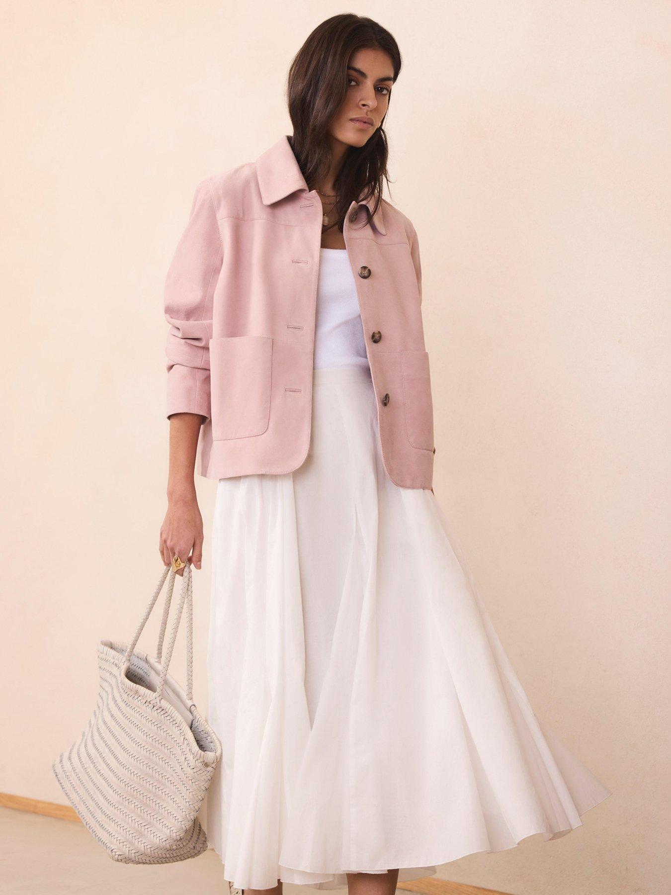 Image 3 of 6 of Mint Velvet Full Cotton Midi Skirt - White
