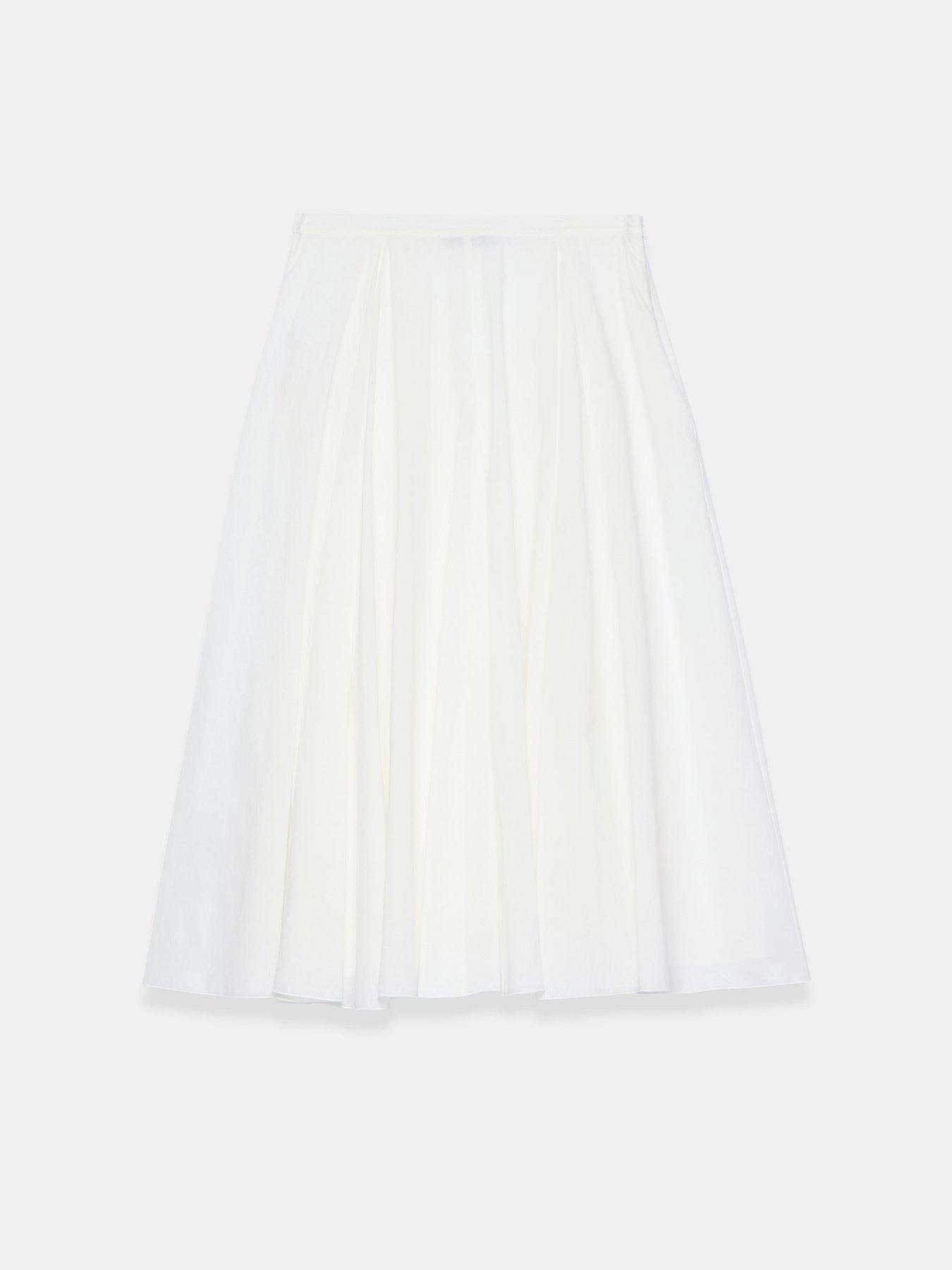 Image 5 of 6 of Mint Velvet Full Cotton Midi Skirt - White