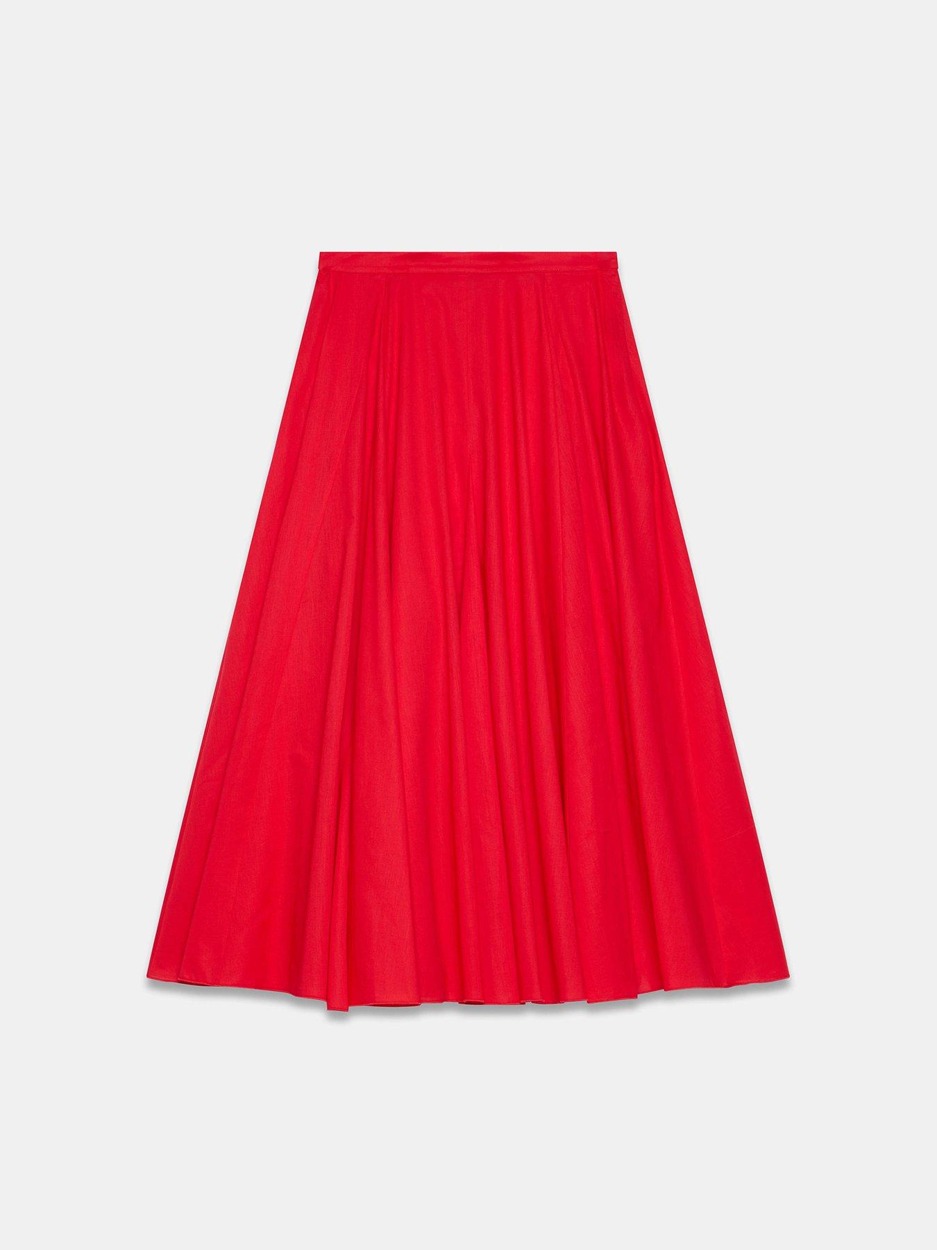 Image 5 of 6 of Mint Velvet Red Full Cotton Skirt