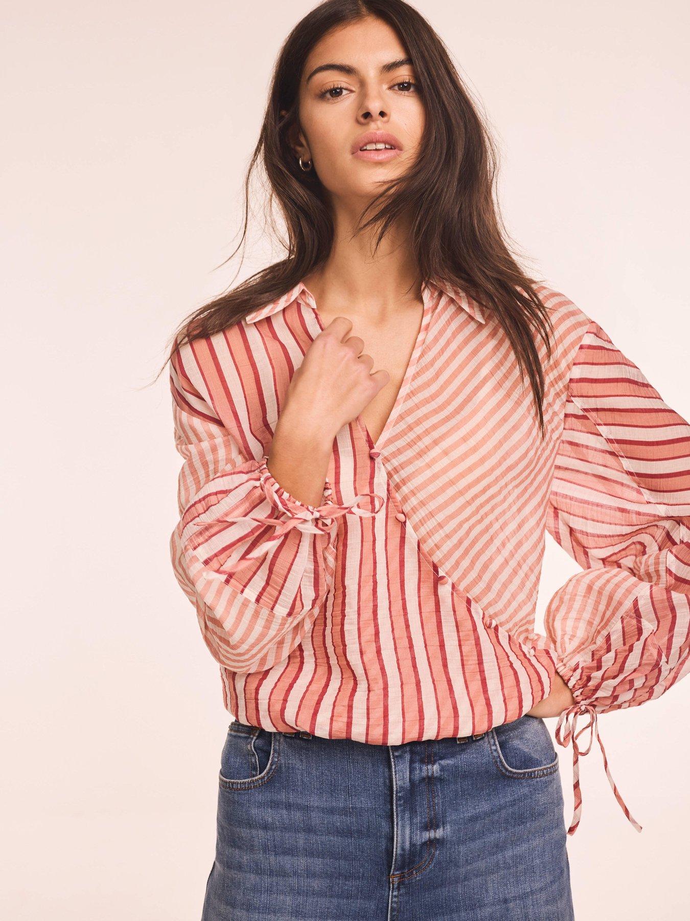Mint Velvet Mixed Stripe Wrap Shirt