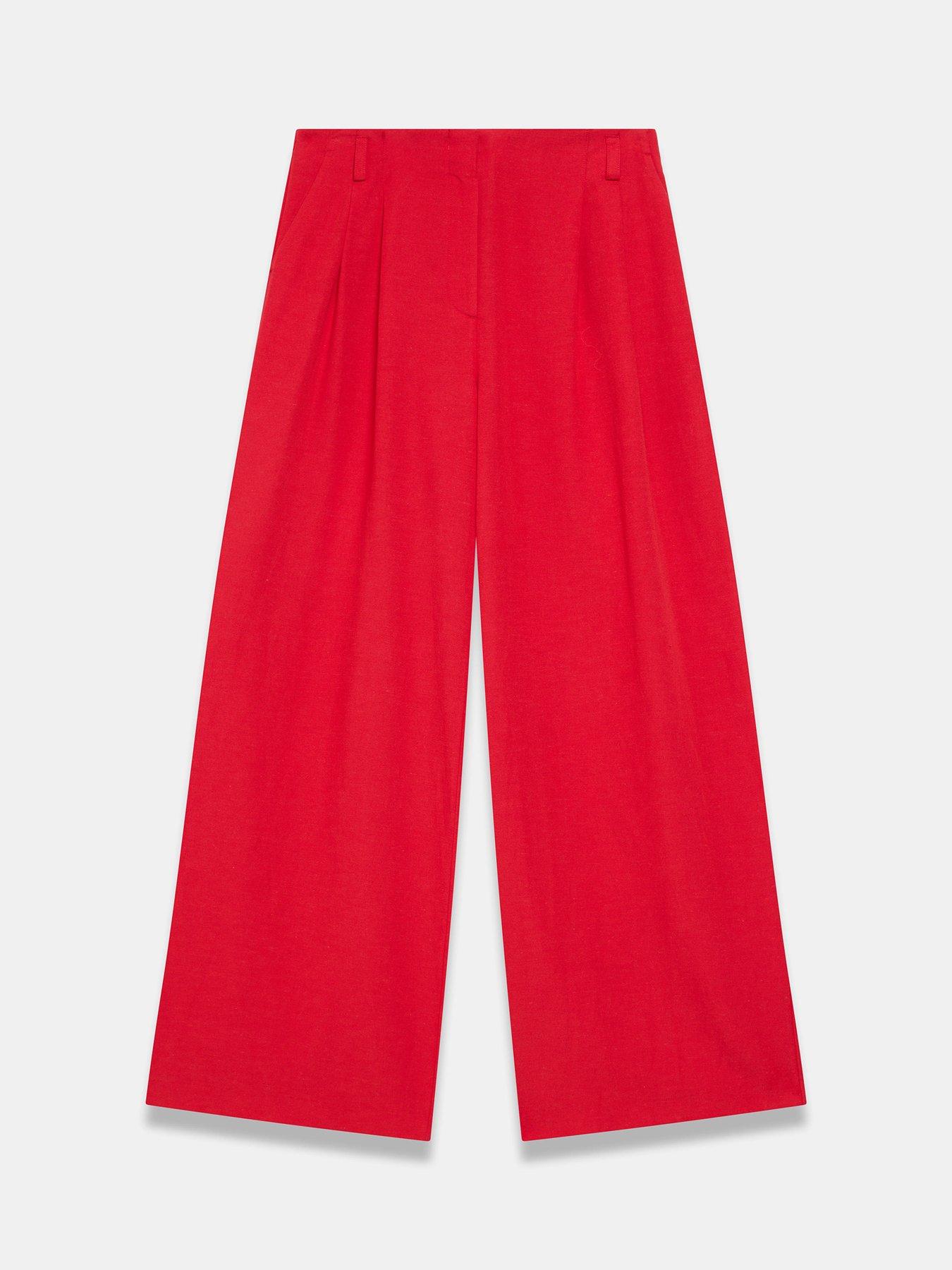 Image 5 of 6 of Mint Velvet Red Linen Mix Trouser