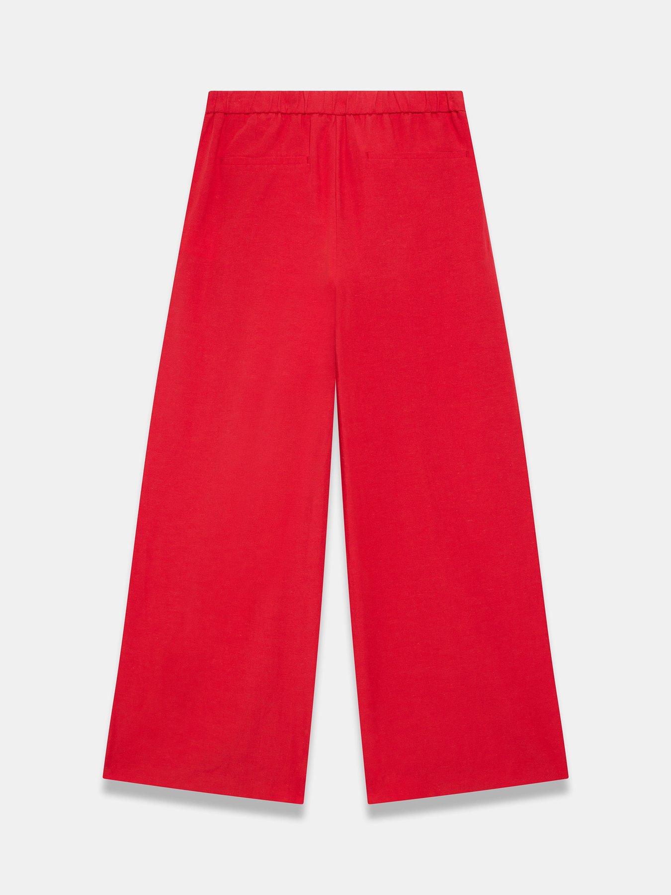 Image 6 of 6 of Mint Velvet Red Linen Mix Trouser