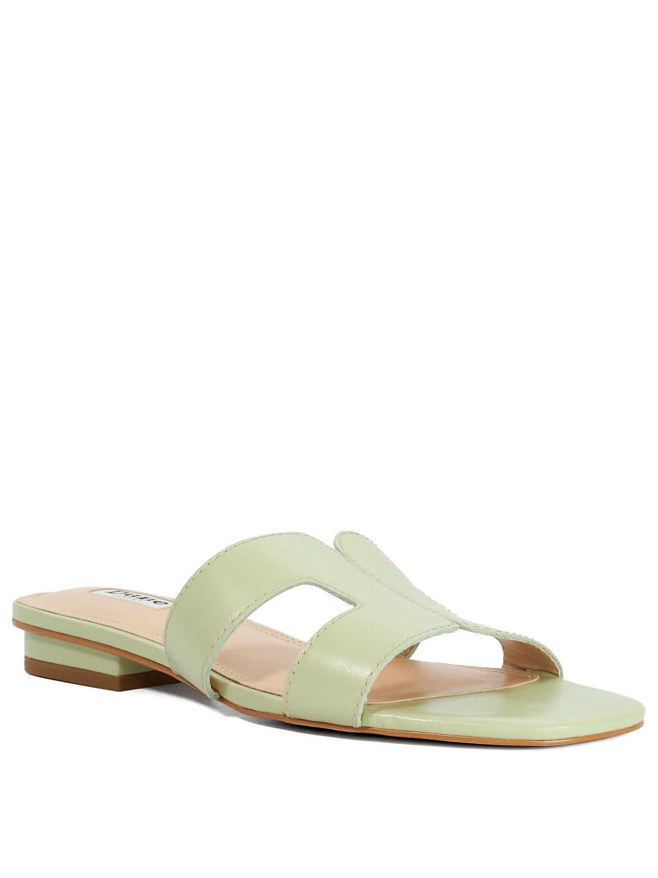 dune-london-loupe-flat-sandals-sagestillFront