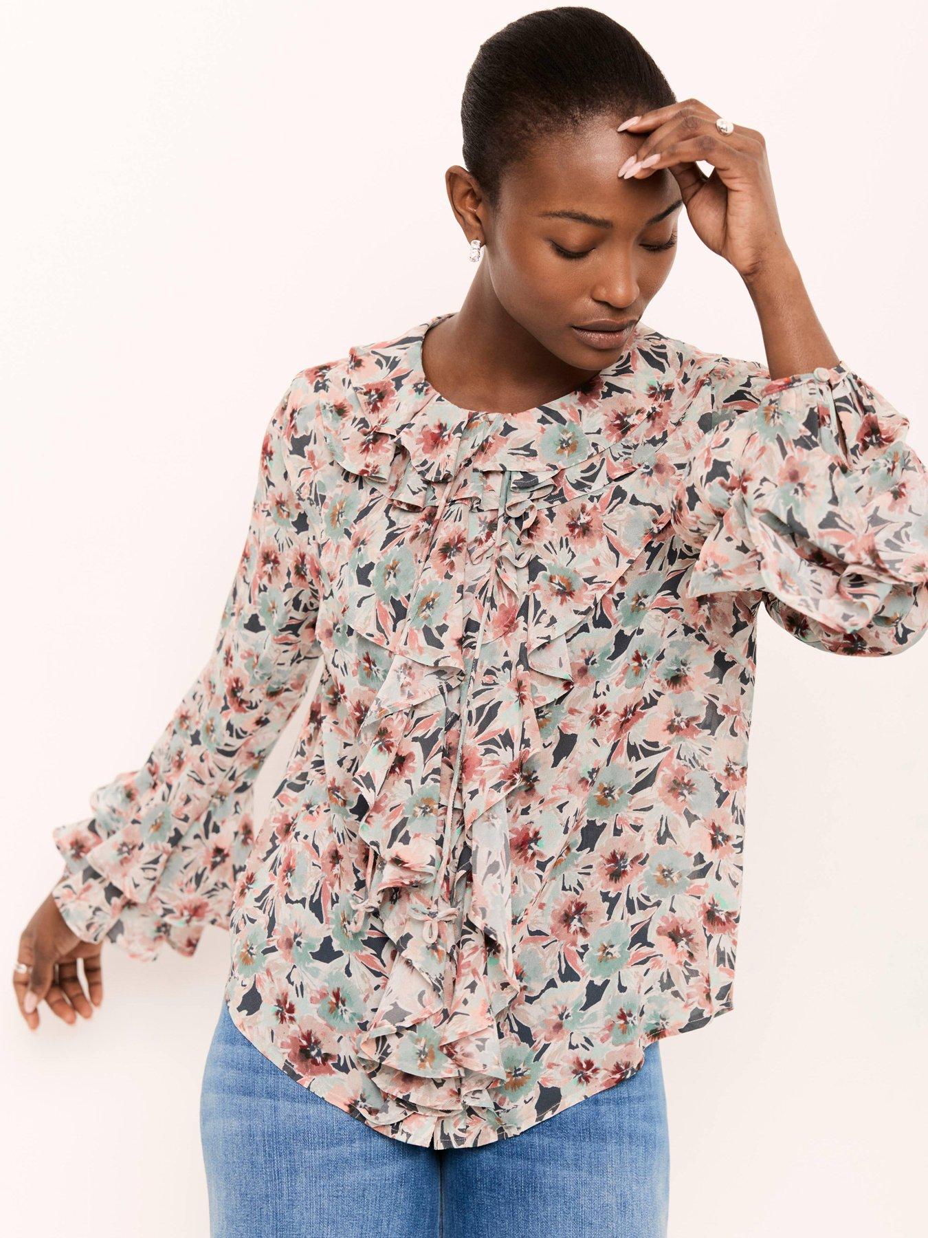 mint-velvet-bergonia-print-ruffle-blouse-greenstillFront