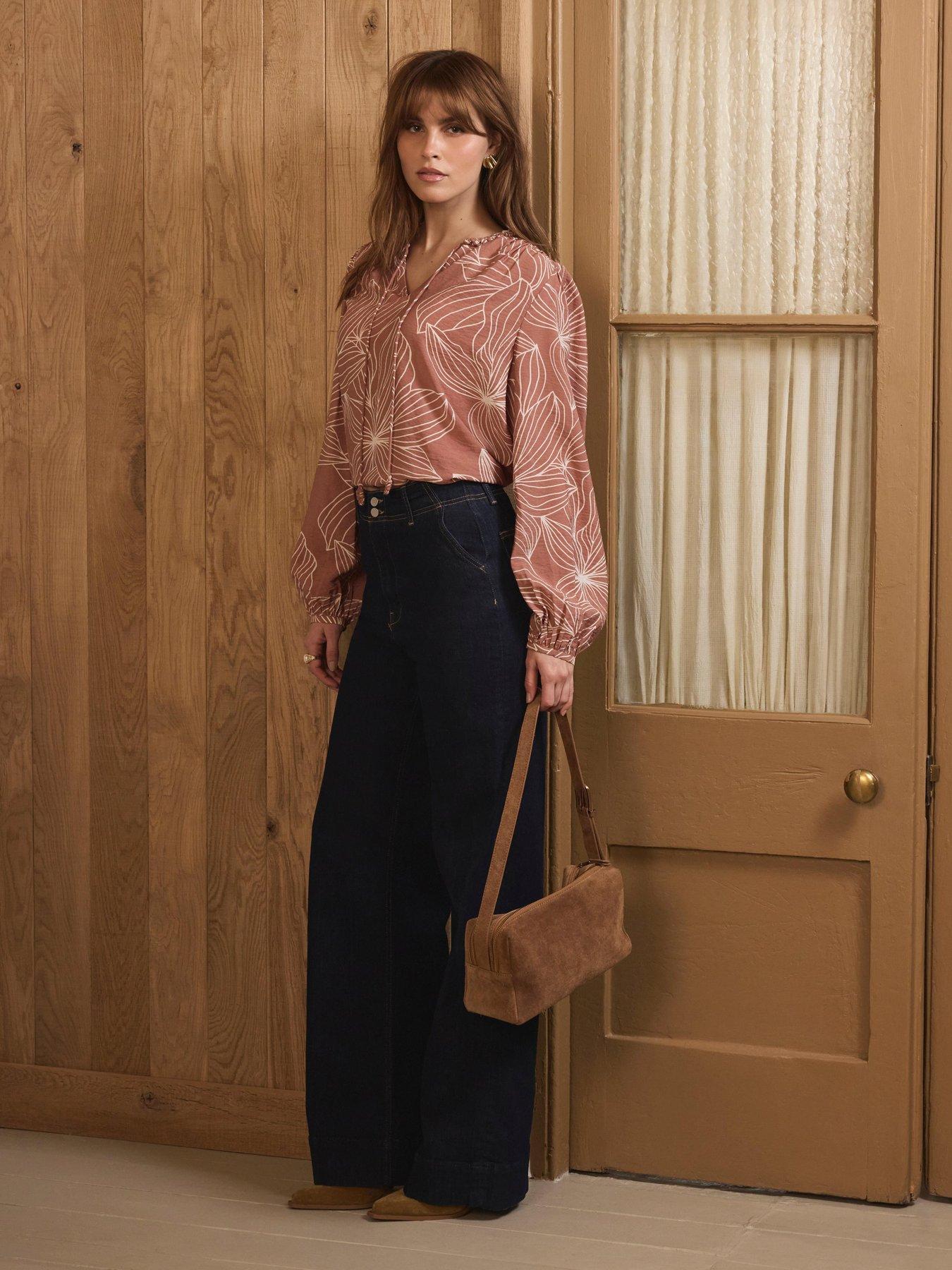 Image 4 of 6 of Mint Velvet Floral Print Blouse - Camel