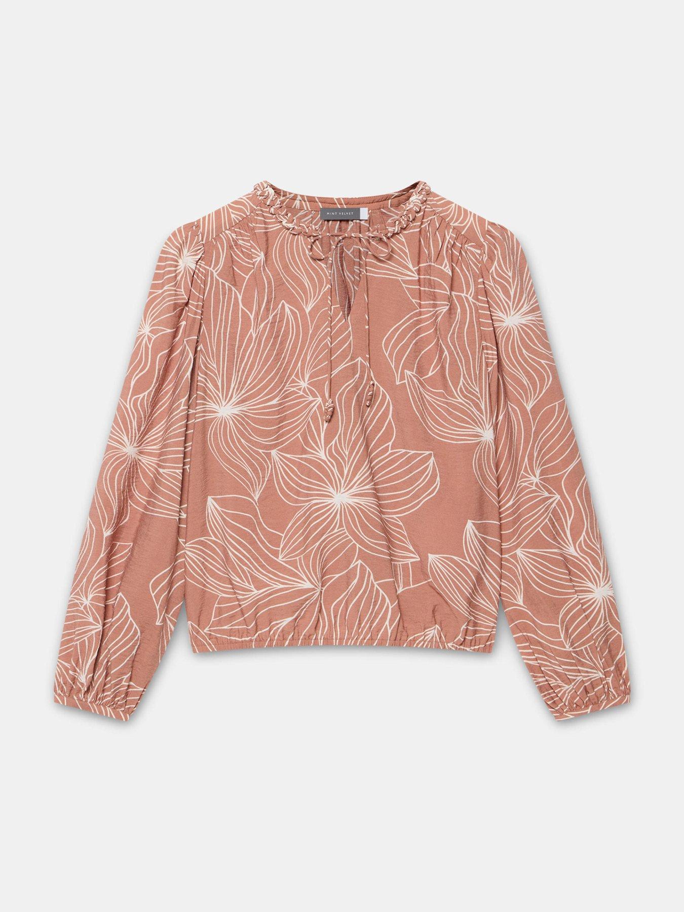 Image 5 of 6 of Mint Velvet Floral Print Blouse - Camel