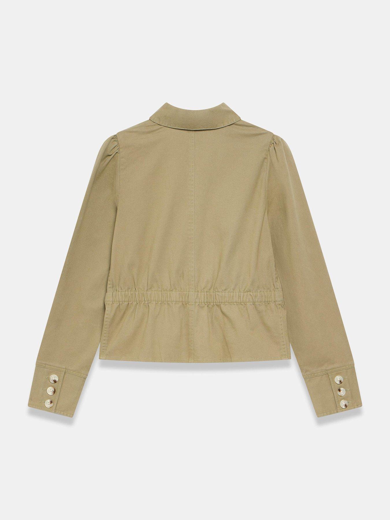 Image 6 of 6 of Mint Velvet Collared Peplum Jacket - Khaki