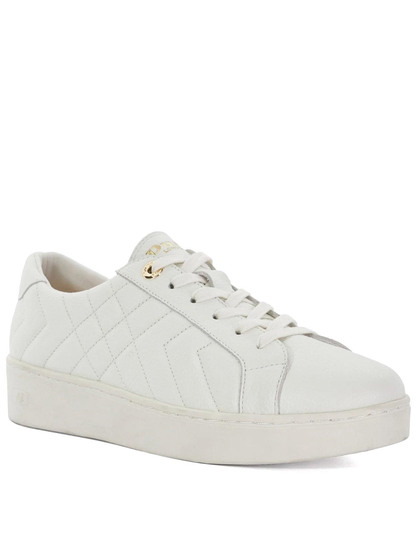 Dune London Wide Fit Egent Trainers - White