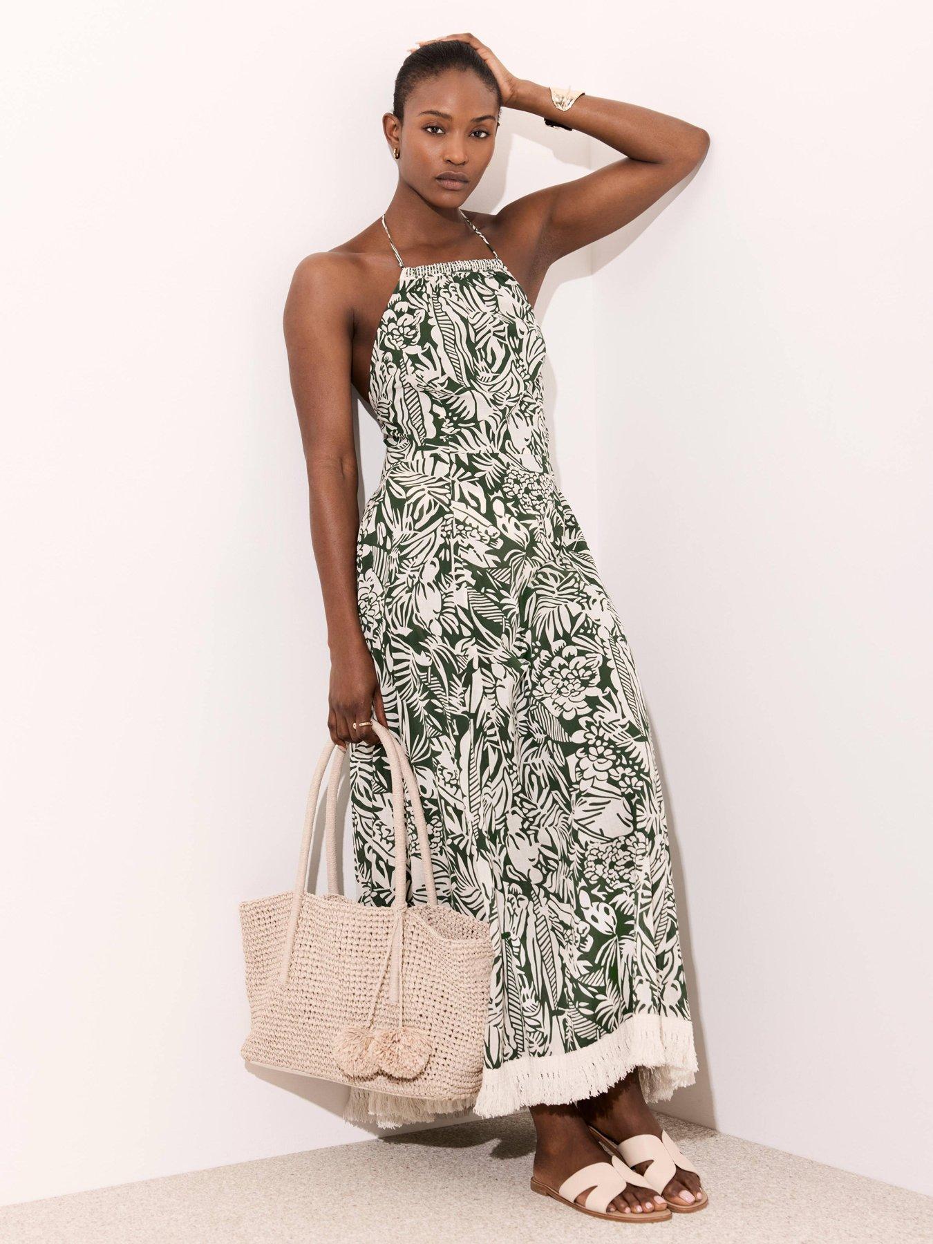 Mint Velvet Printed Halterneck Maxi Dress