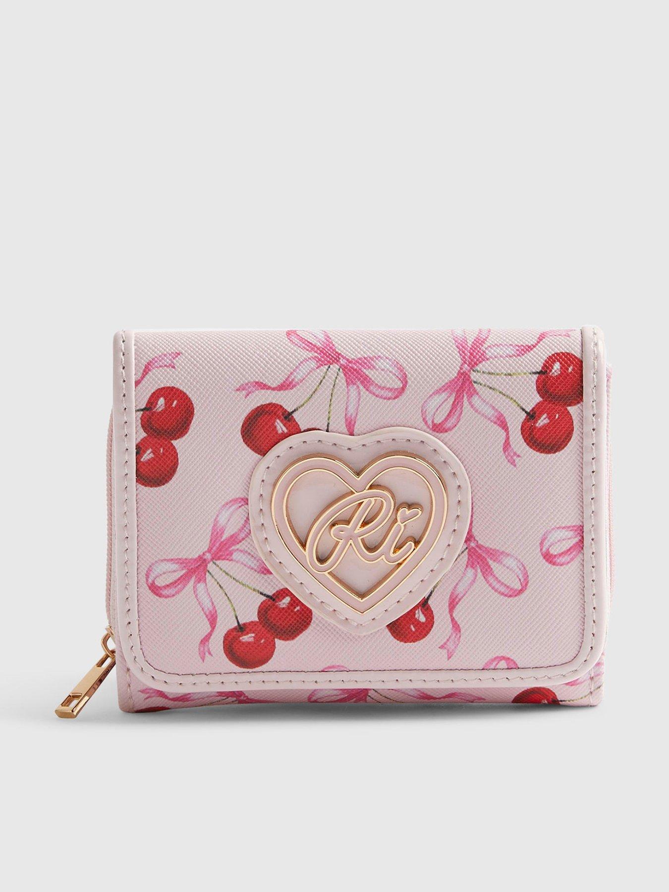 River Island Older Girls Cherry Bow Purse - Pink