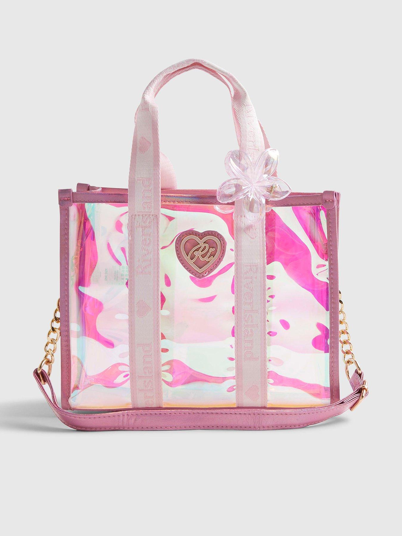 River Island Older Girls Claw Clip Jelly Shopper Bag - Pink