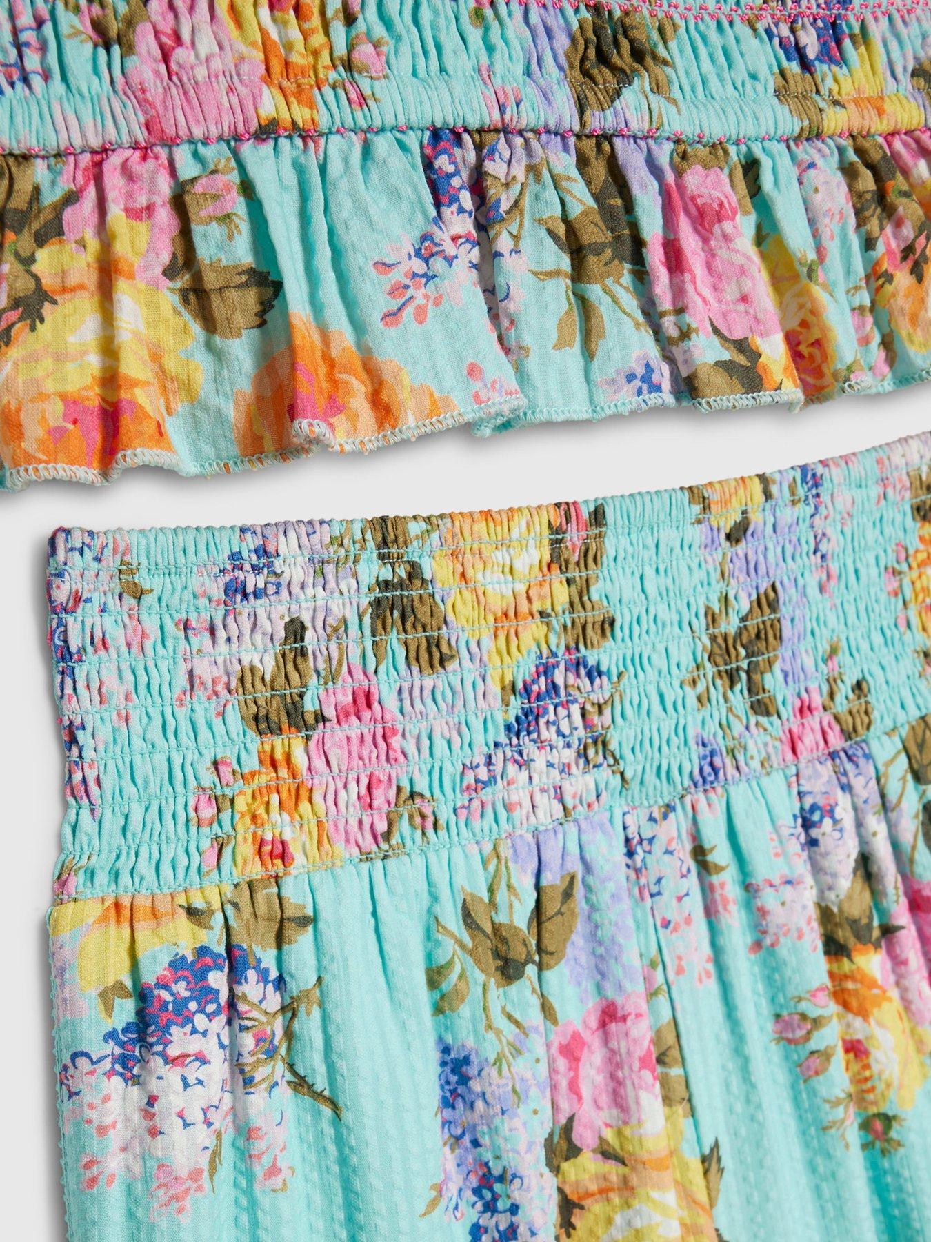 Image 5 of 6 of River Island Older Girls Rose Corsage Top Set - Blue