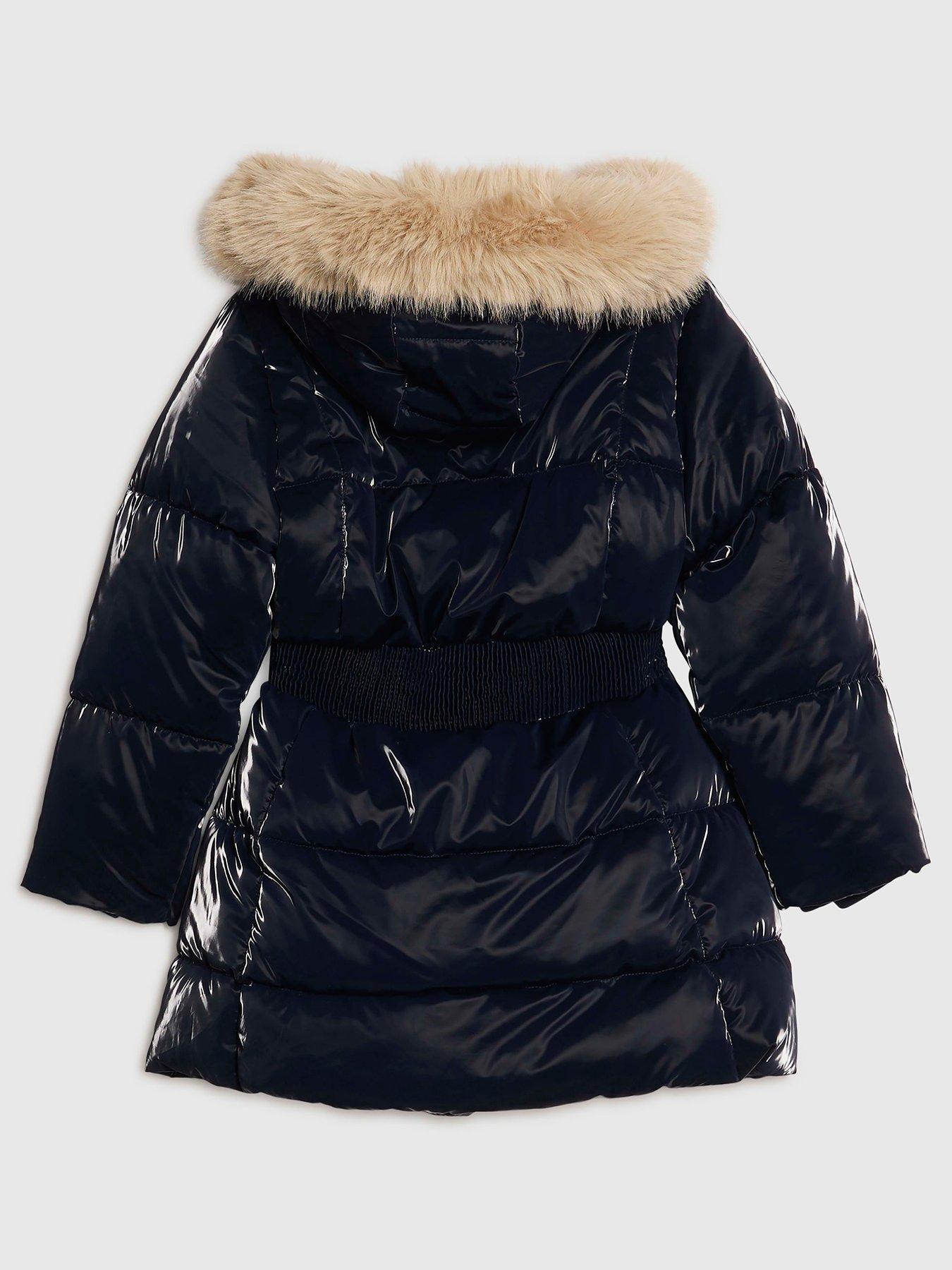 Image 2 of 4 of River Island Girls Shine Padded Coat - Navy