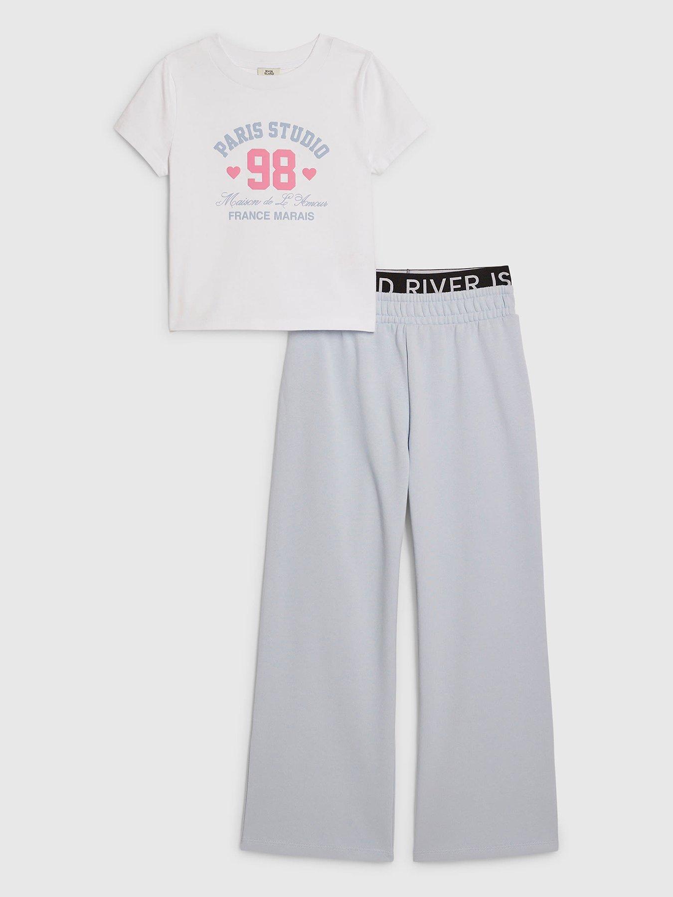 River Island Older Girls 98 Paris Tracksuit Set - Blue