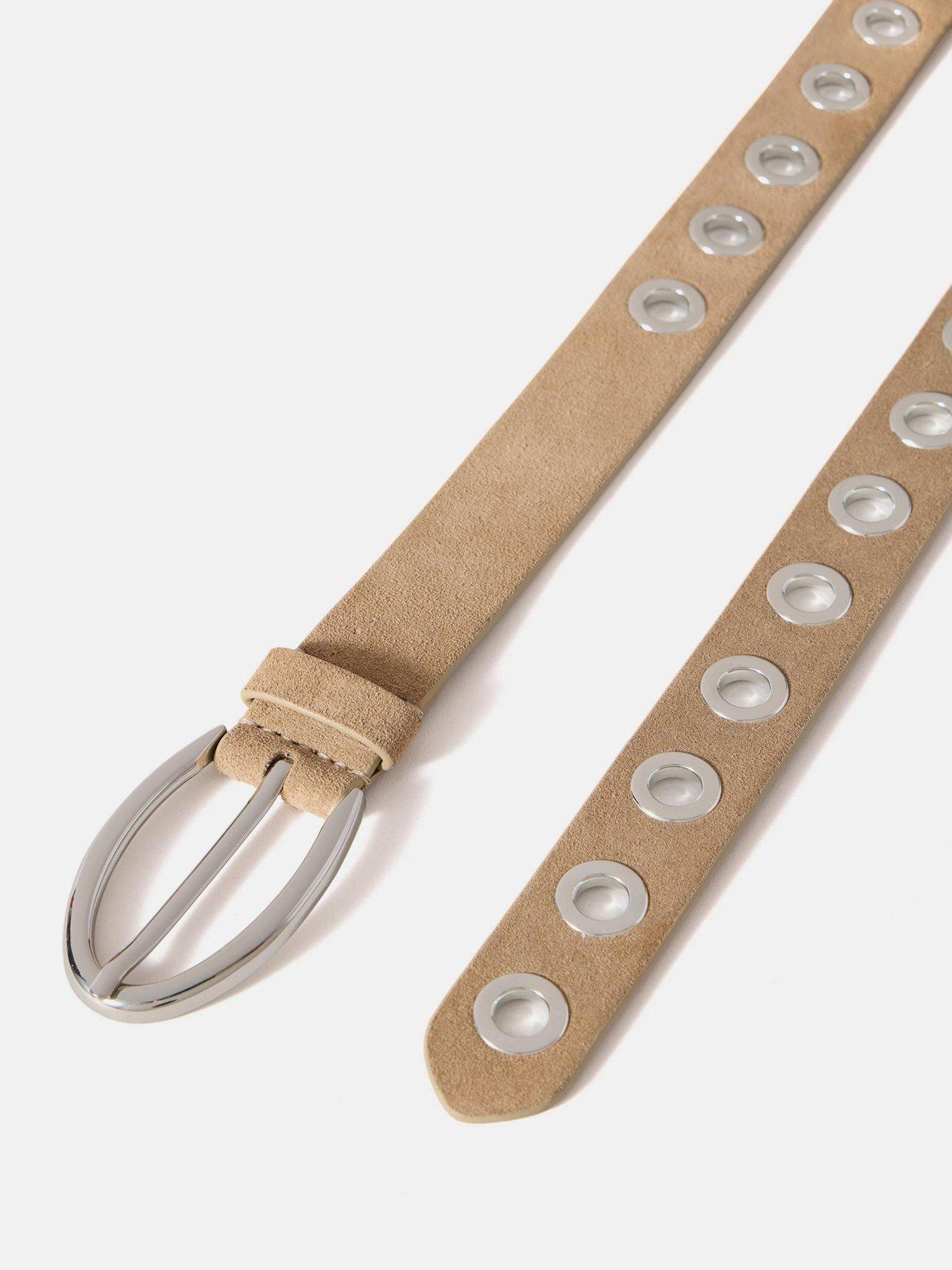 Image 3 of 3 of Mint Velvet Suede Eyelet Belt - Sand