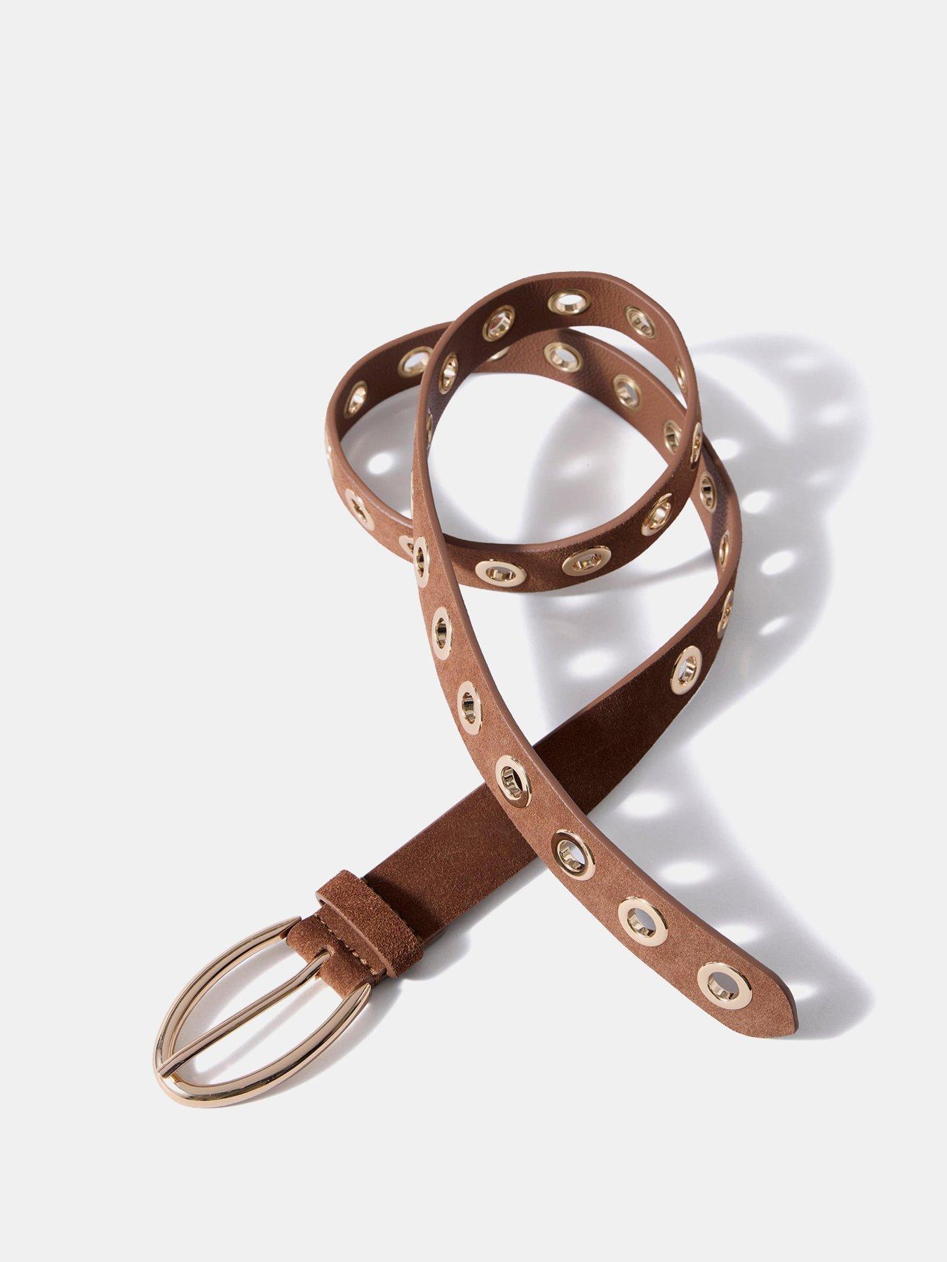 Image 3 of 4 of Mint Velvet Suede Eyelet Belt - Tan