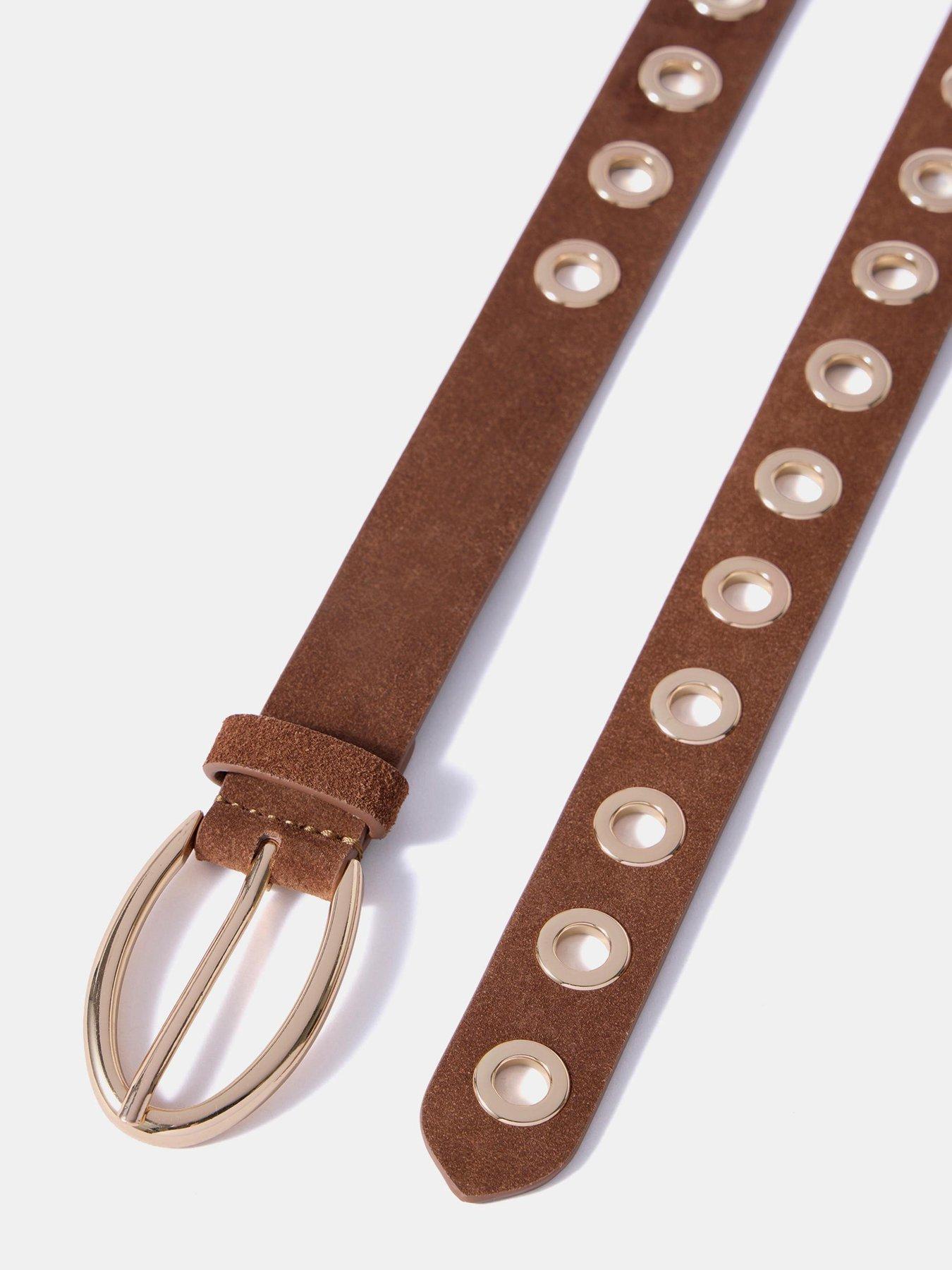 Image 4 of 4 of Mint Velvet Suede Eyelet Belt - Tan