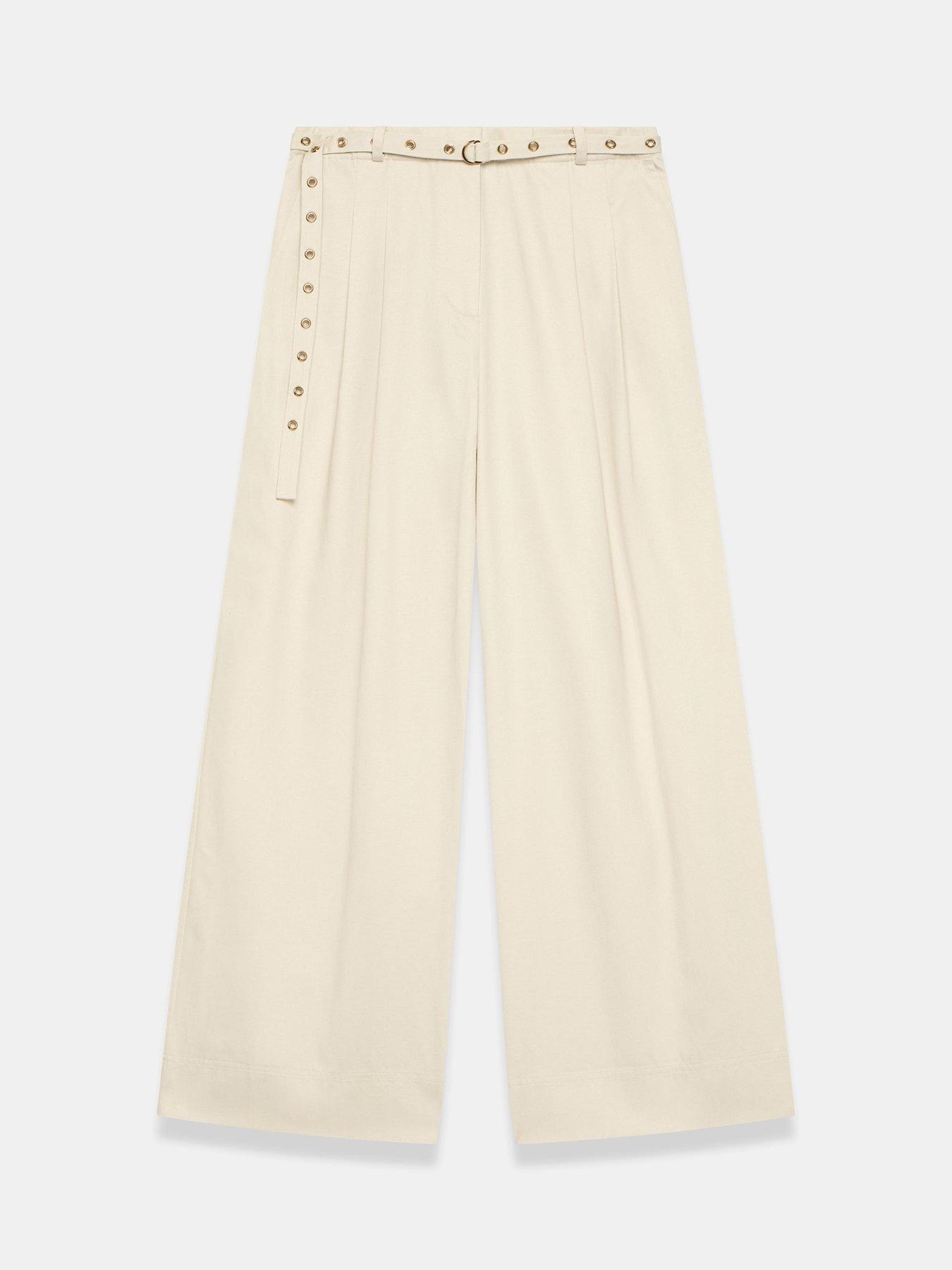 Image 5 of 6 of Mint Velvet Stone Belt Wide Trouser - Cream