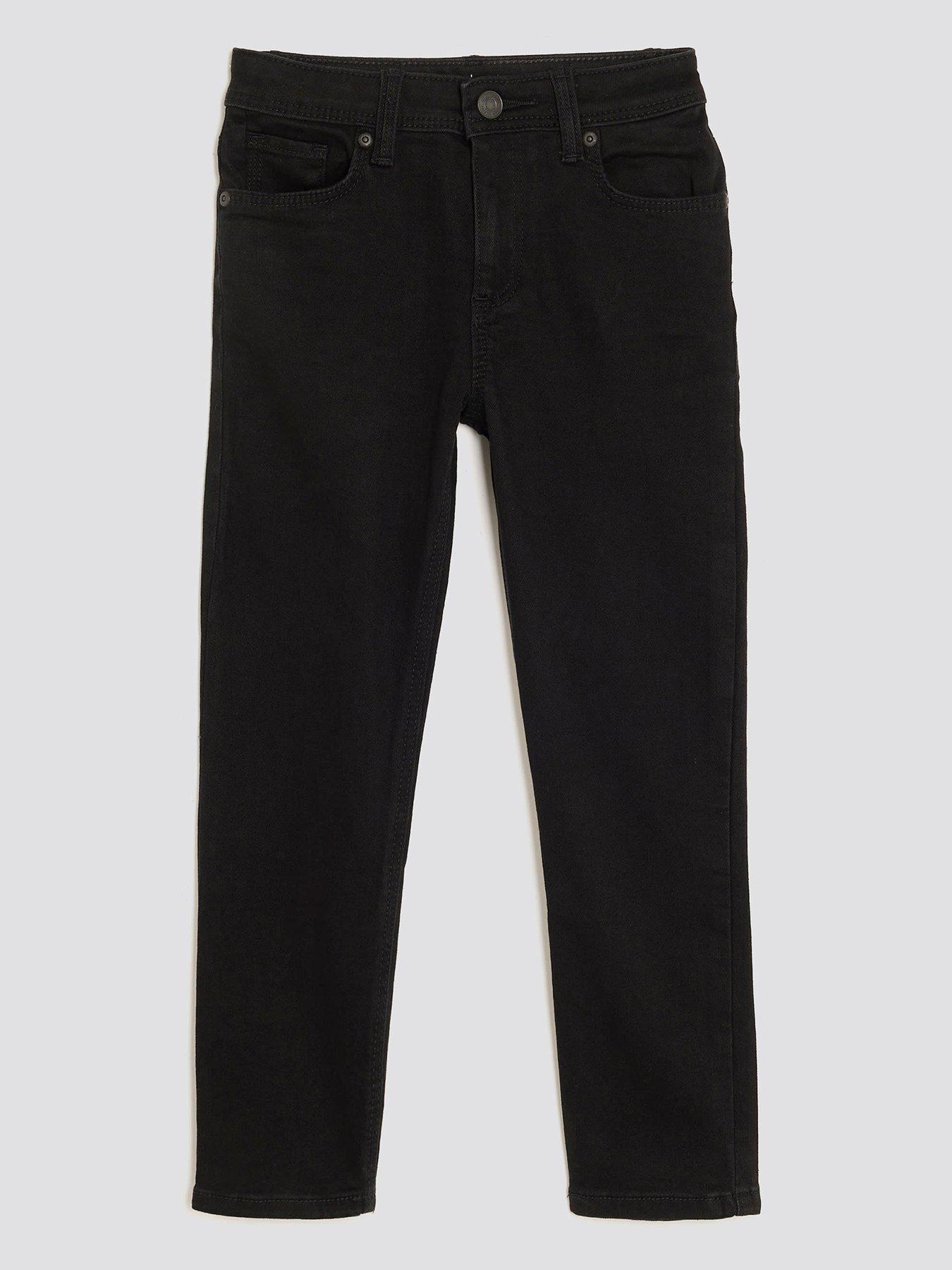 River Island Older Boys Relaxed Skinny Jeans - Black