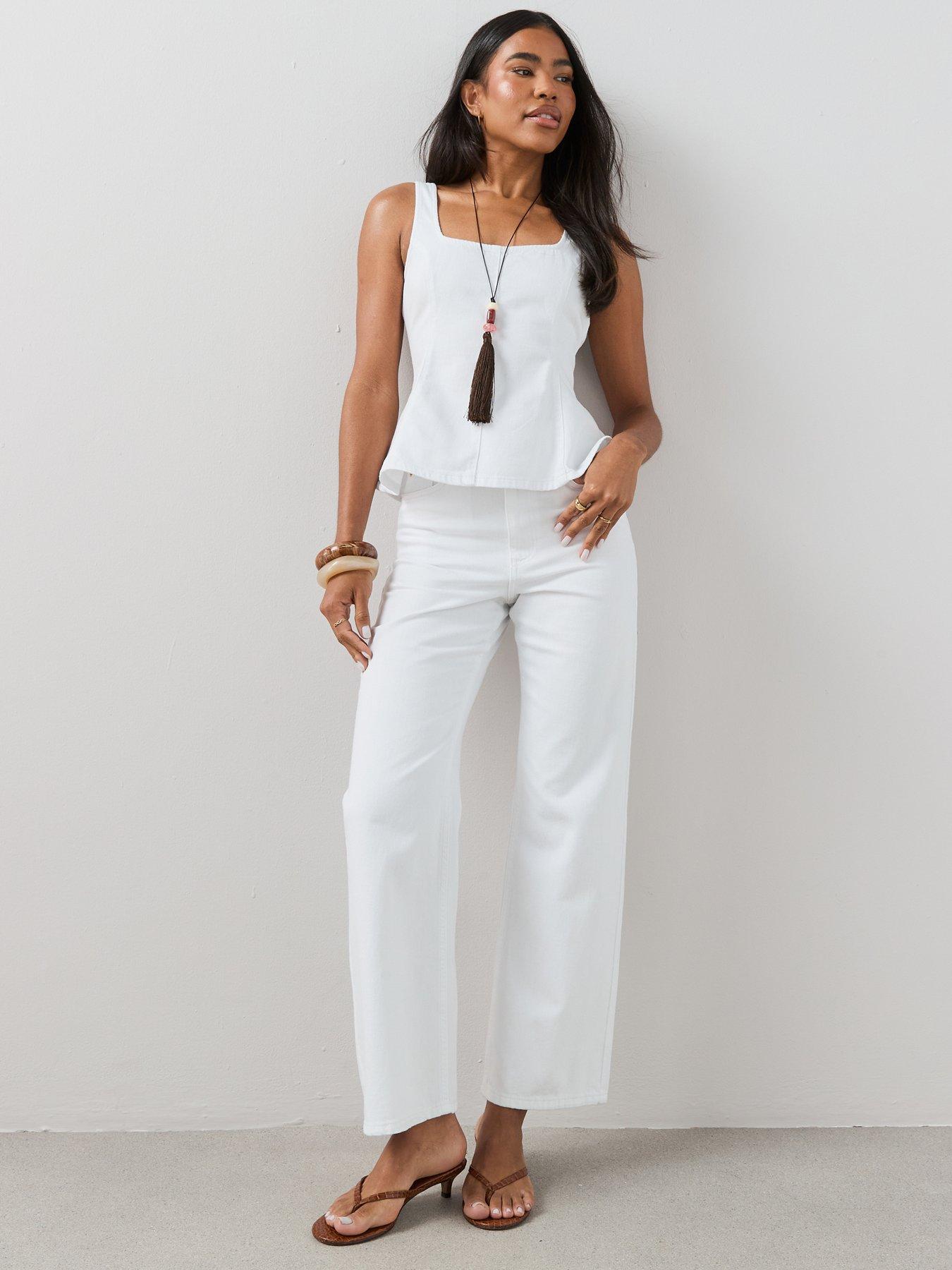 The Very Collection Wide Leg Co-ord Jeans - White