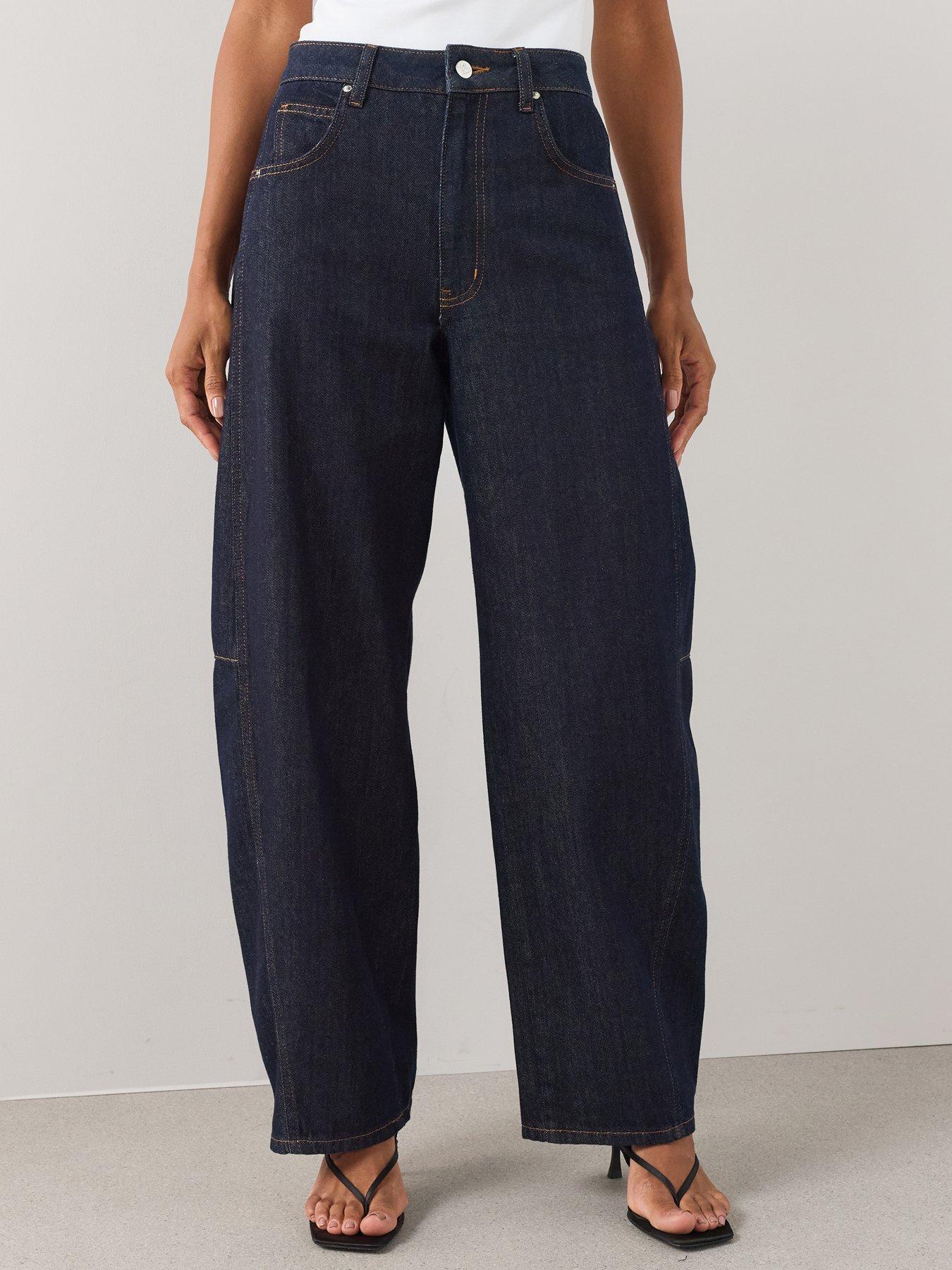 The Very Collection High Waist Barrel Fit Jeans - Dark Wash