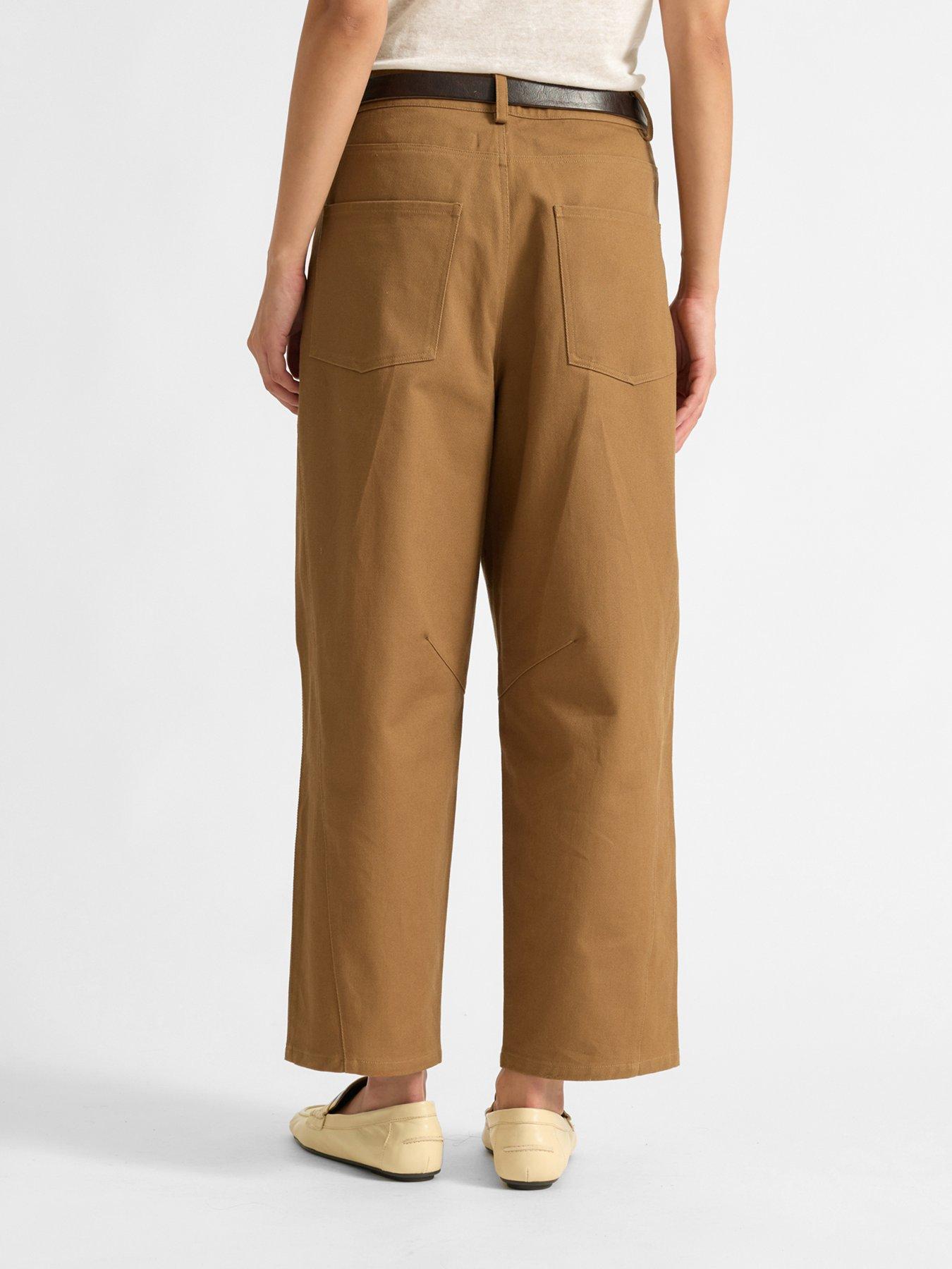 albaray-cotton-barrel-trousers-beigestillFront