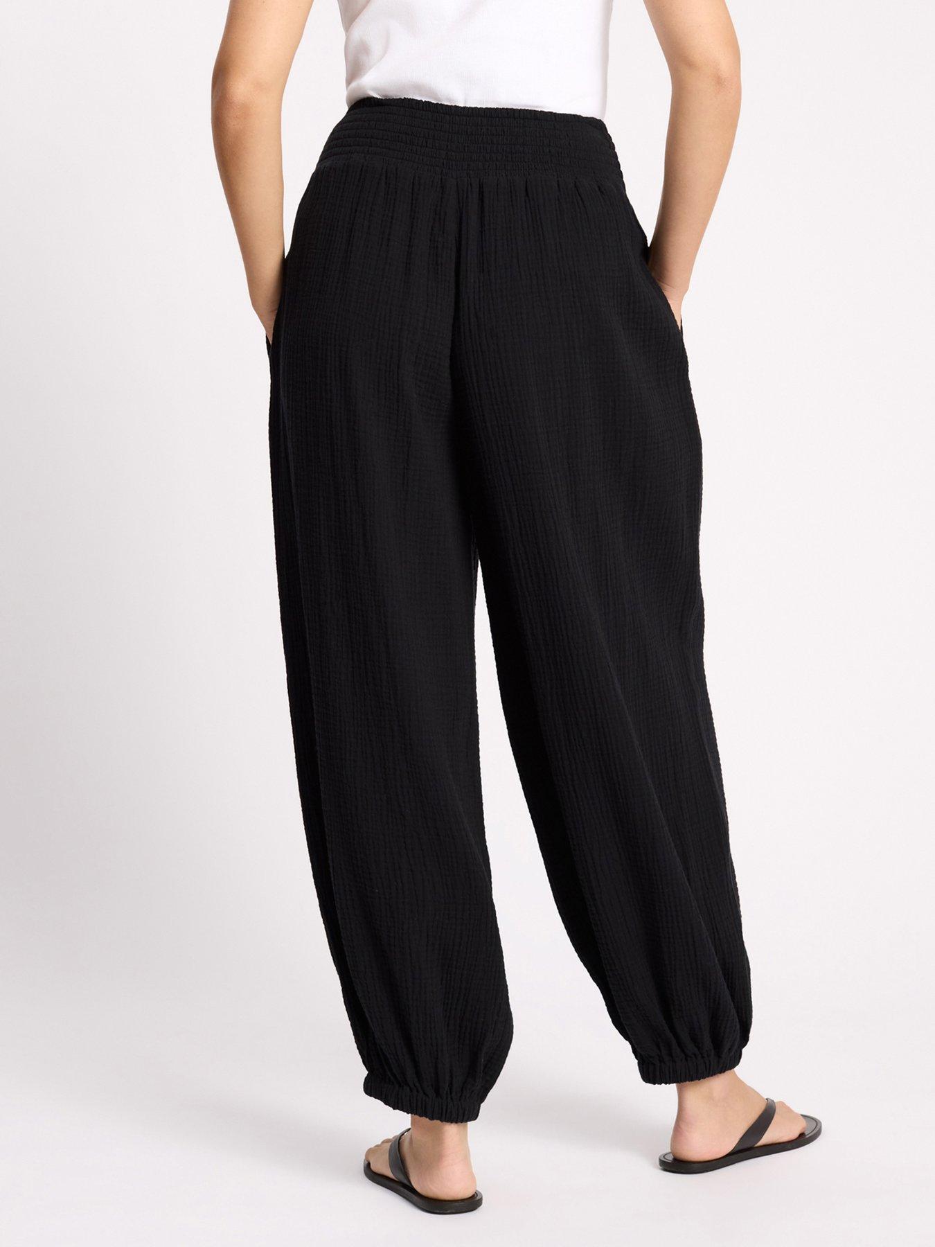 Image 2 of 5 of Albaray Cheesecloth Hareem Trouser - Black